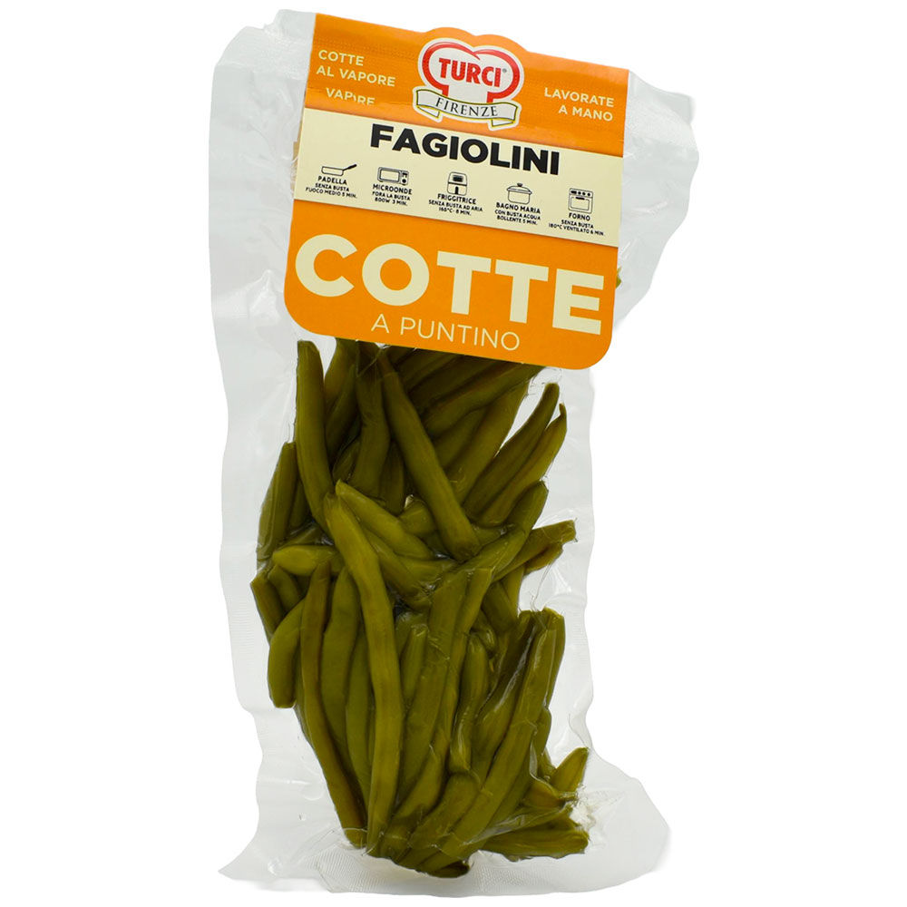 Fagiolini spuntati cotti al vapore 120 gr