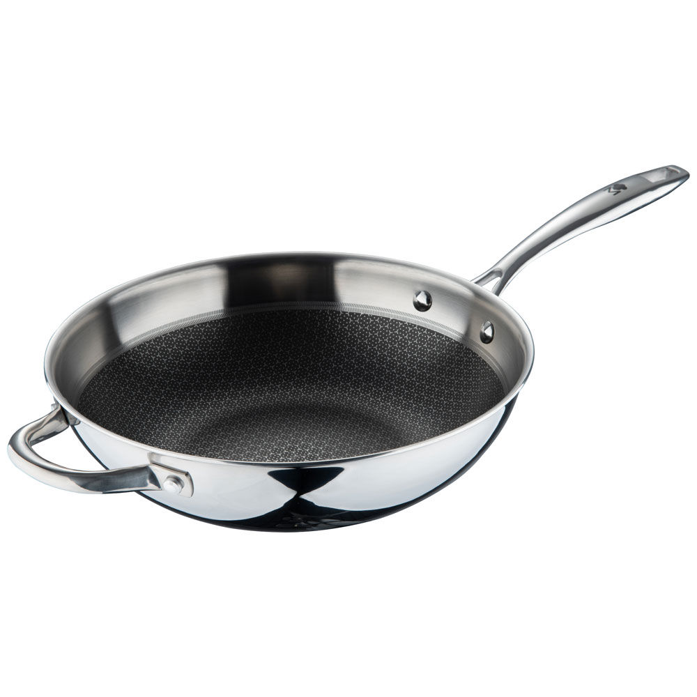 Wok in acciaio inox Hi-Tech 28 cm antiaderente