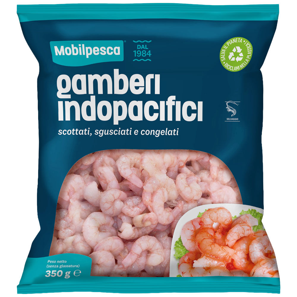 Gamberi Indopacifici sgusciati e congelati 350 gr