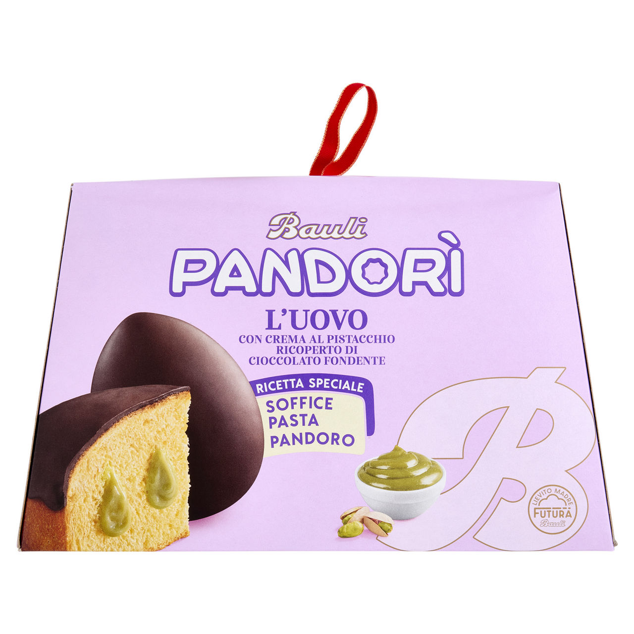 Pandor&igrave; con crema al pistacchio ricoperto di cioccolato fondente 260 gr