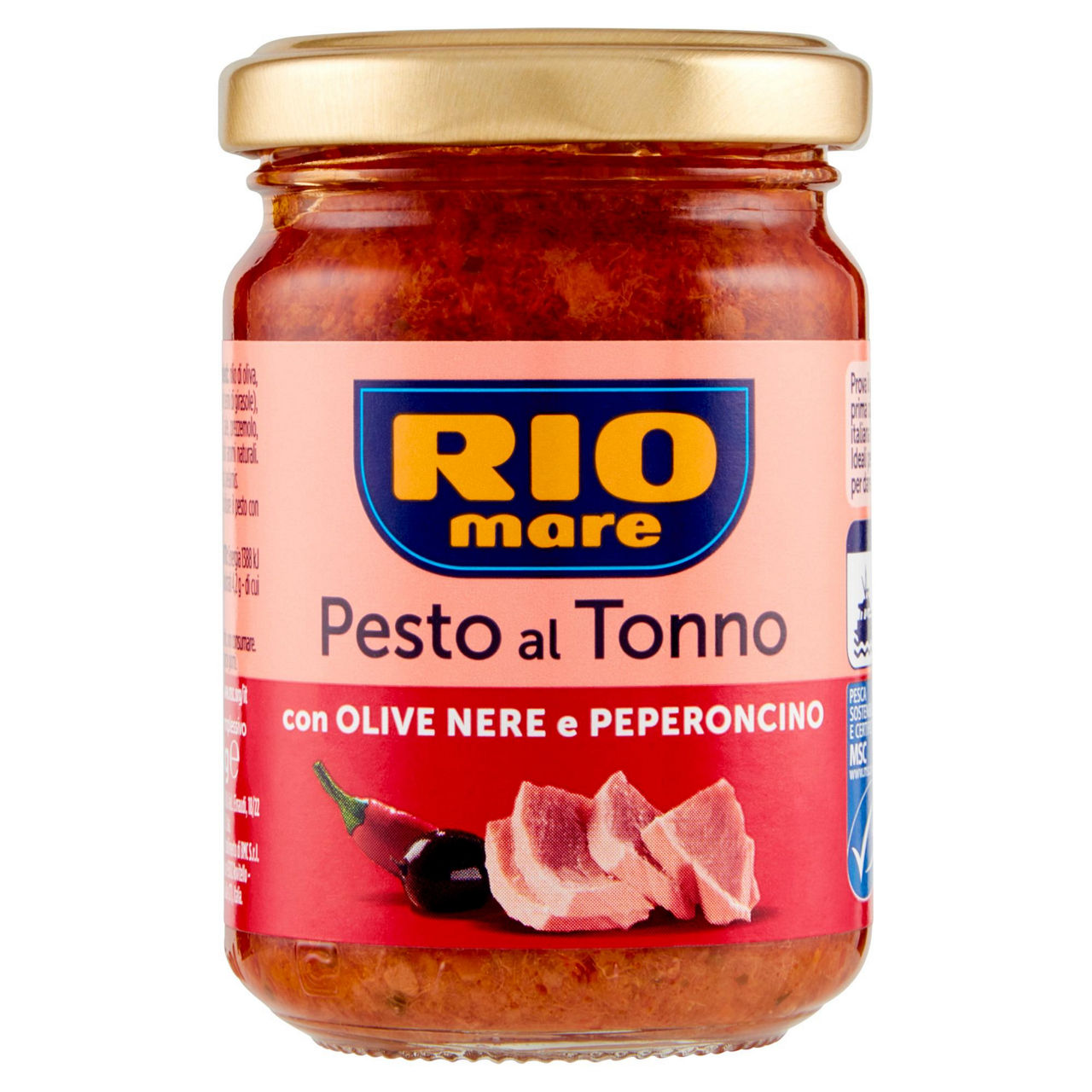 Pesto al tonno con olive nere e peperoncino 130 gr - Immagine 01