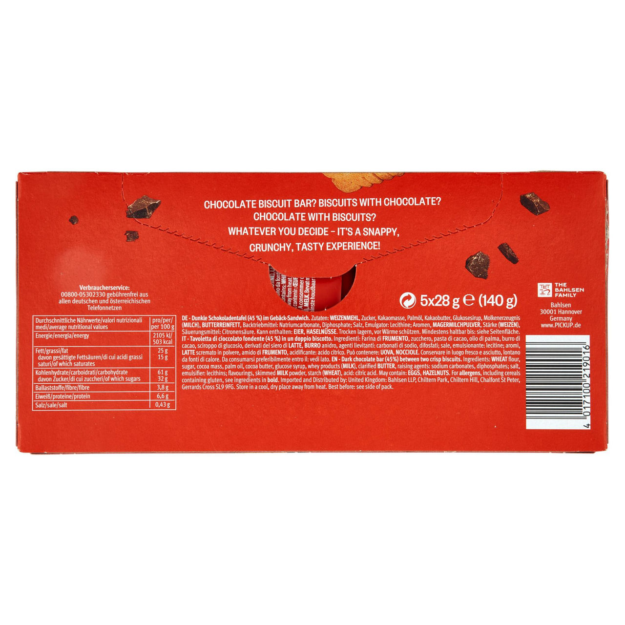 Snack tavoletta di cioccolato fondente in doppio biscotto 140 gr - Immagine 21