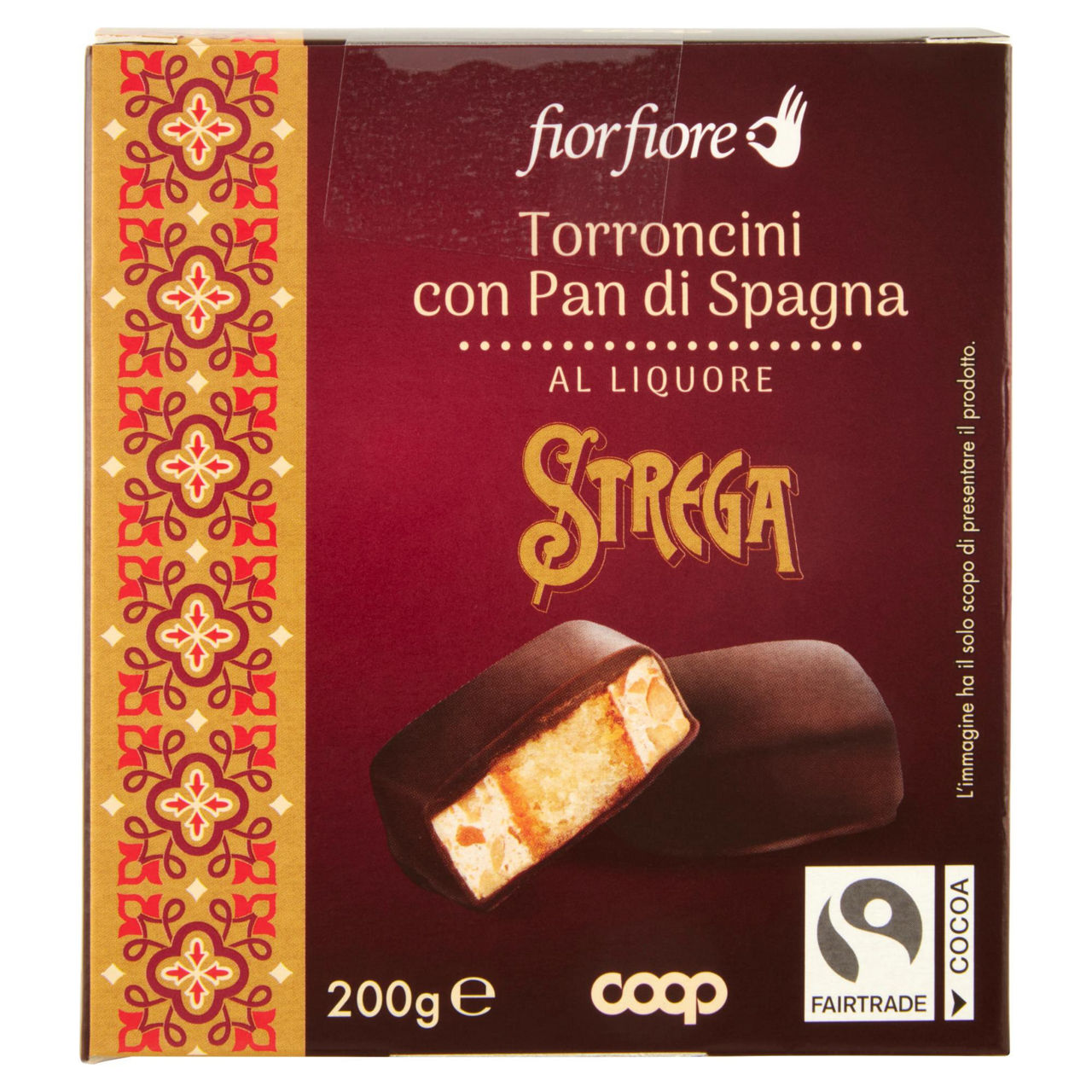Torroncini ricoperti di cioccolato con pan di spagna al liquore strega 200 gr  - Immagine 01