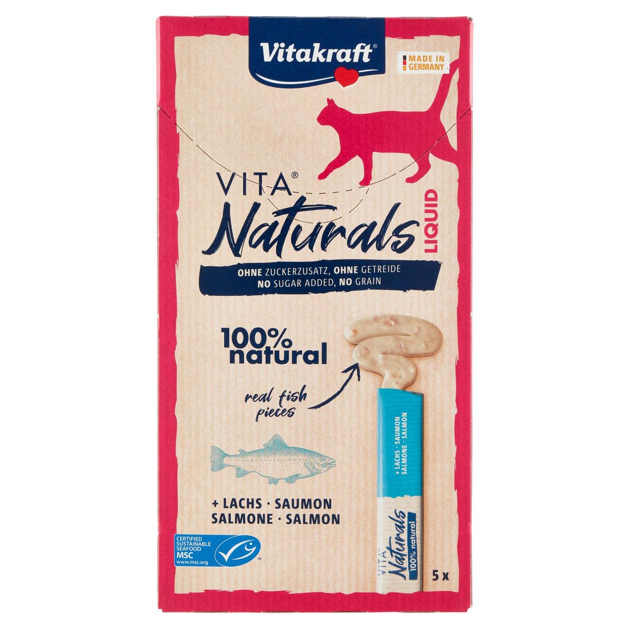 Snack cremoso per gatti salmone 5 pz 15 gr