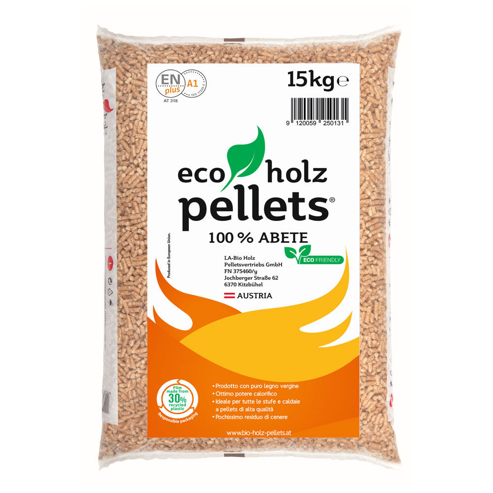 Pellet eco holz 100% abete 15 kg - Immagine 01