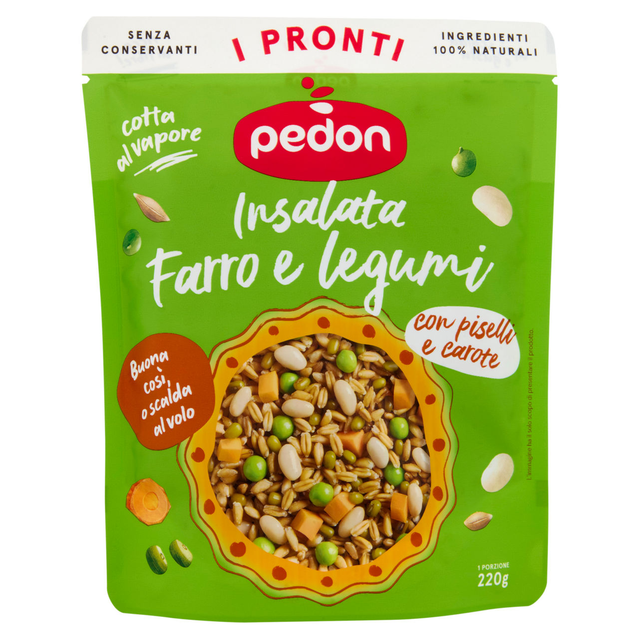 Farro pronto con fagiolini piselli e carote 220 gr