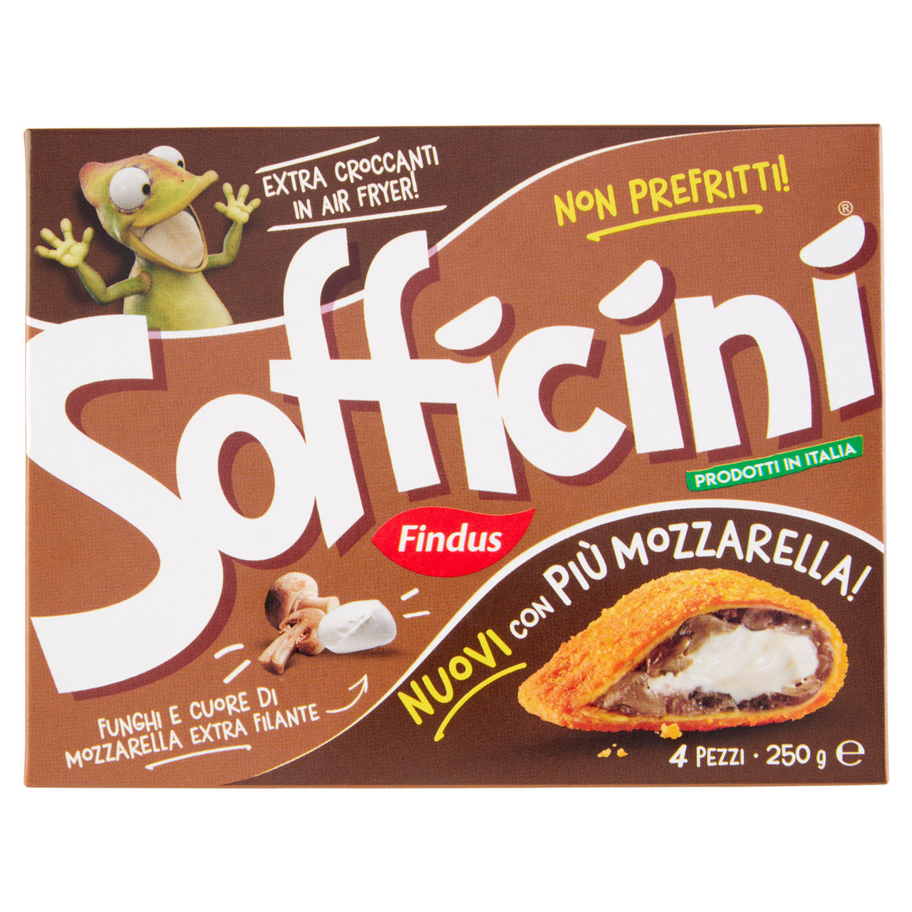 Sofficini ai funghi con cuore di mozzarella extra filante 4 pz 250 gr