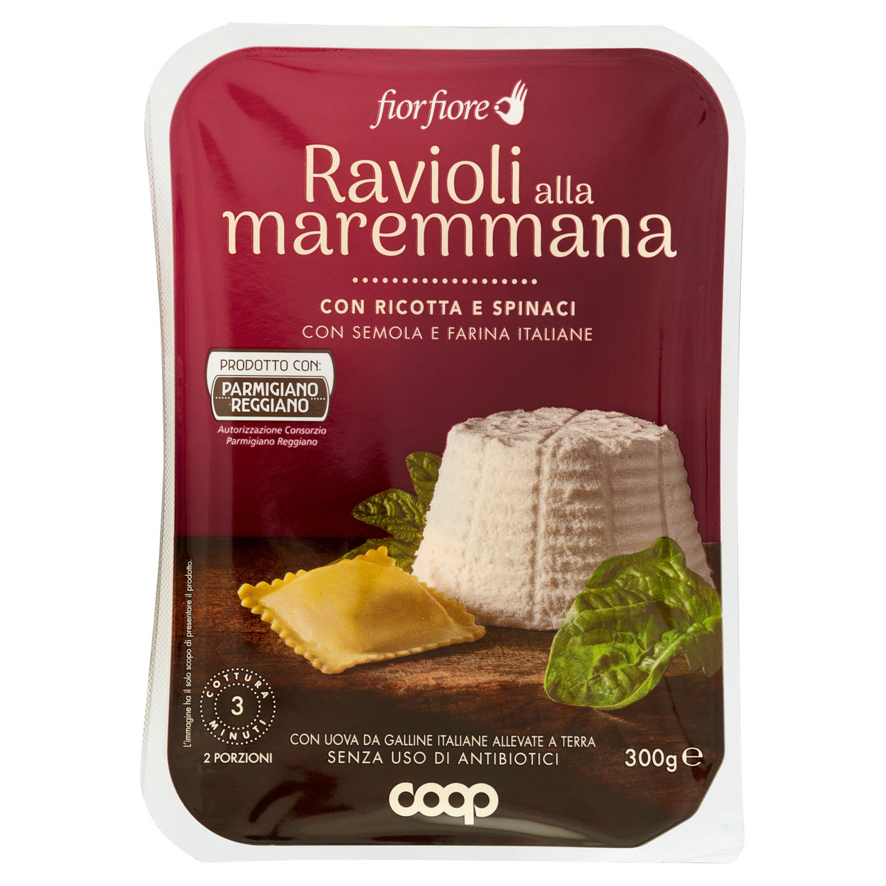 Ravioli freschi alla Maremmana ricotta e spinaci 300 gr - Immagine 01