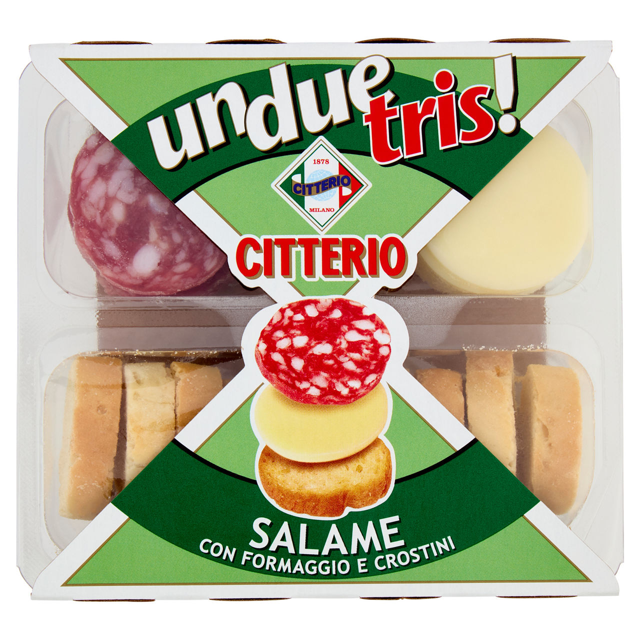 Merenda salata con salame formaggio e crostini 100 gr