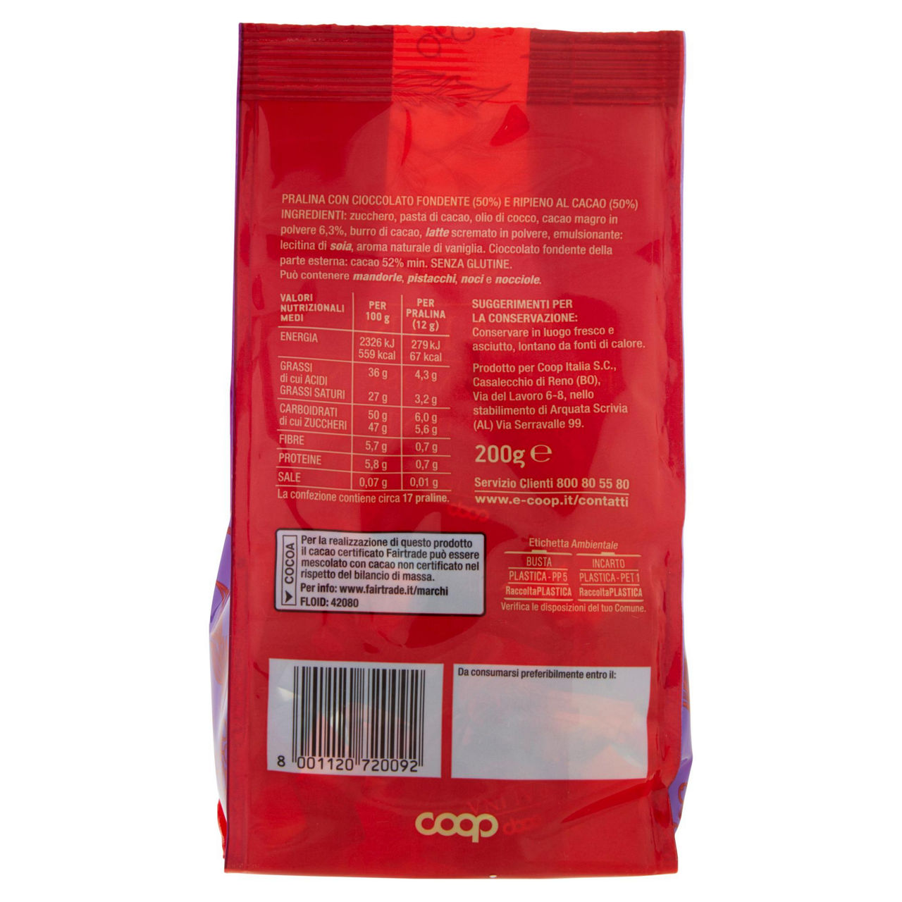 Praline con cioccolato fondente e ripieno al cacao 200 gr - Immagine 31
