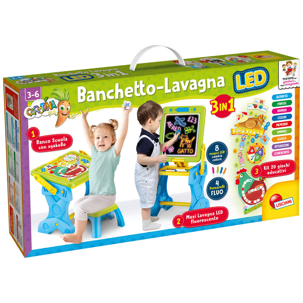 Giocattolo banchetto con sgabello e lavagna led - Immagine 11