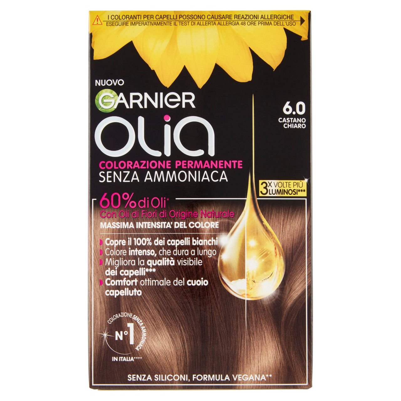 Colorazione permanente capelli 6.0 castano chiaro - Immagine 01