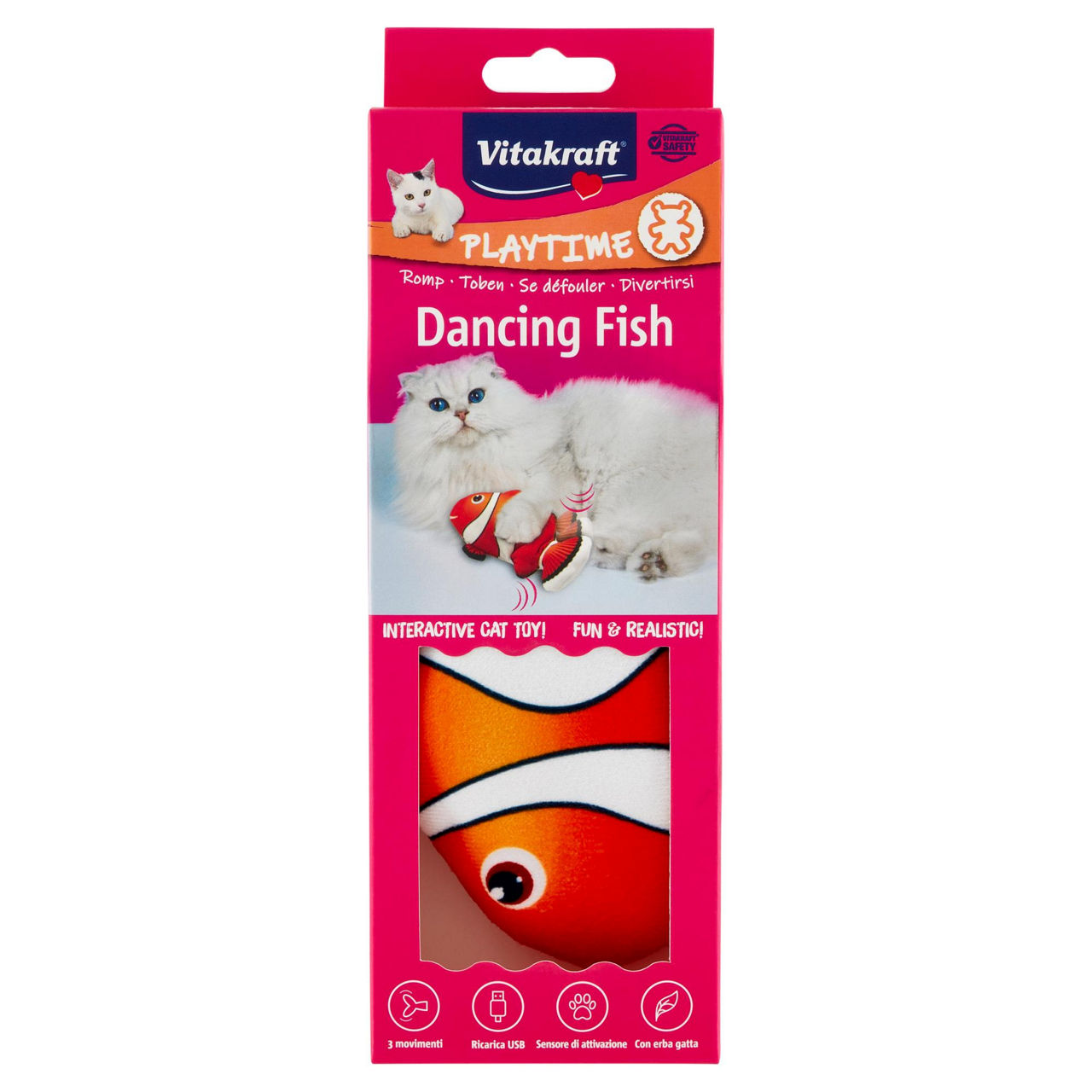 Dancing fish mini pesce pagliaccio+trota vitakraft playtime pz1 - Immagine 01