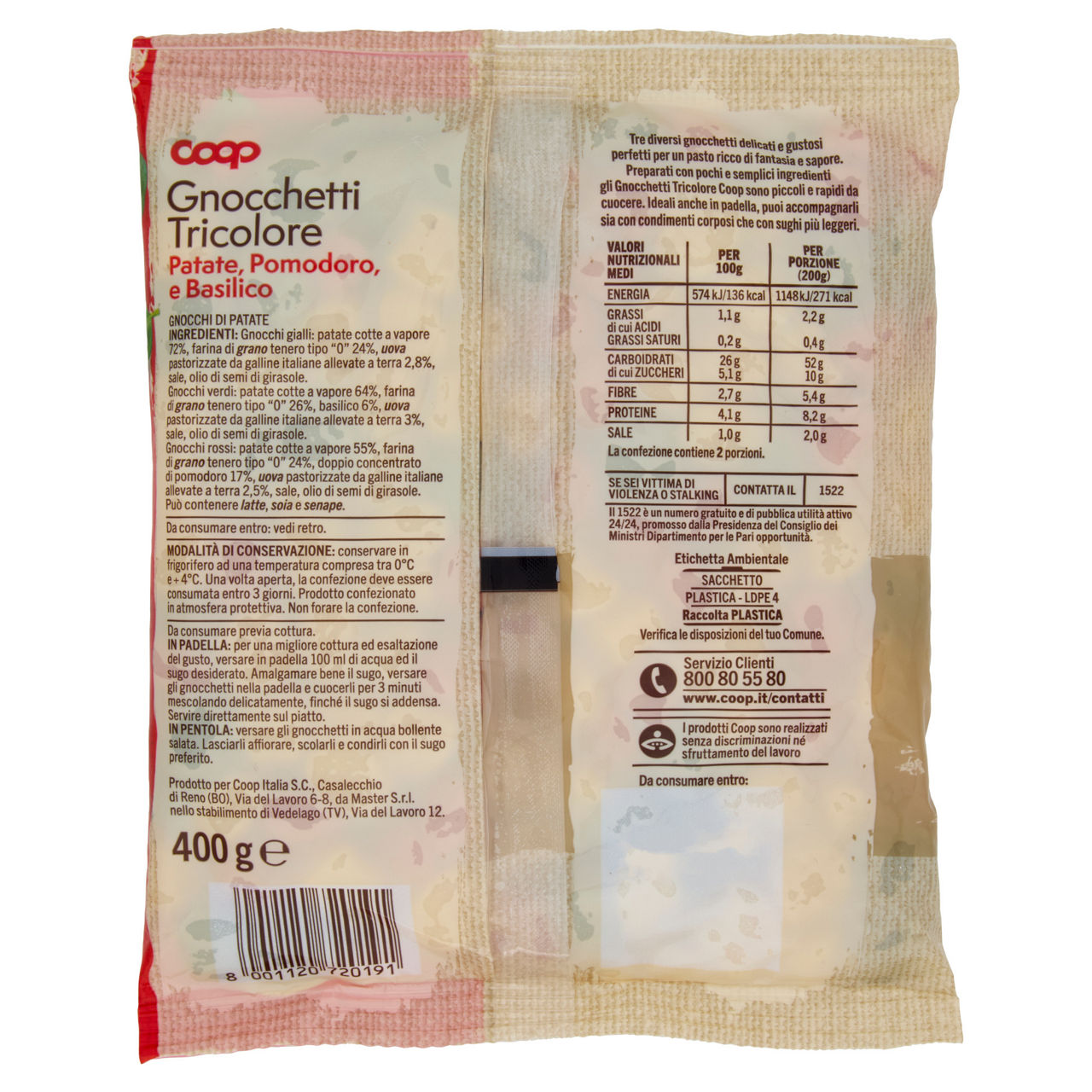 Gnocchetti tricolore di patate pomodoro e basilico 400 gr - Immagine 21