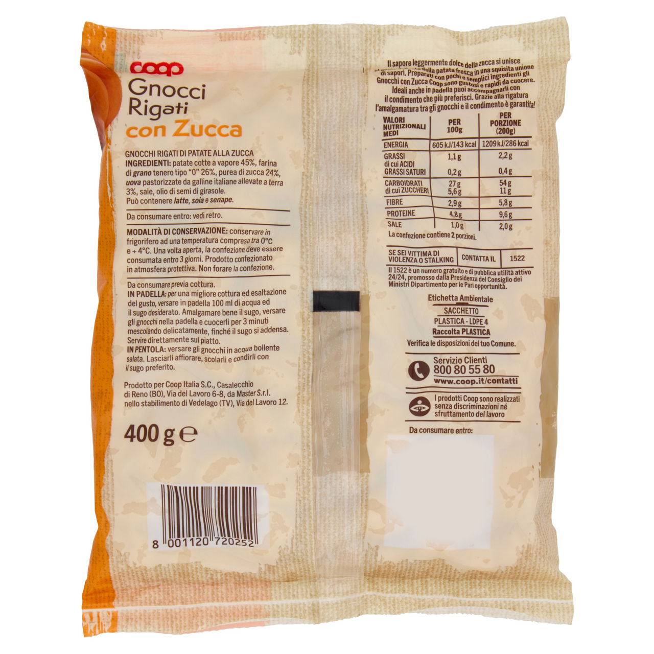 Gnocchi freschi di patate rigati alla zucca 400 gr - Immagine 21