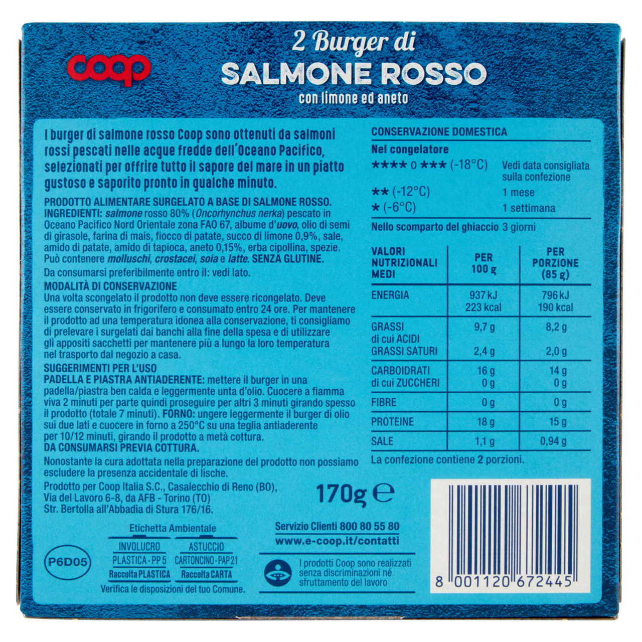 Burger di salmone rosso con limone ed aneto surgelati 170 gr - Immagine 31