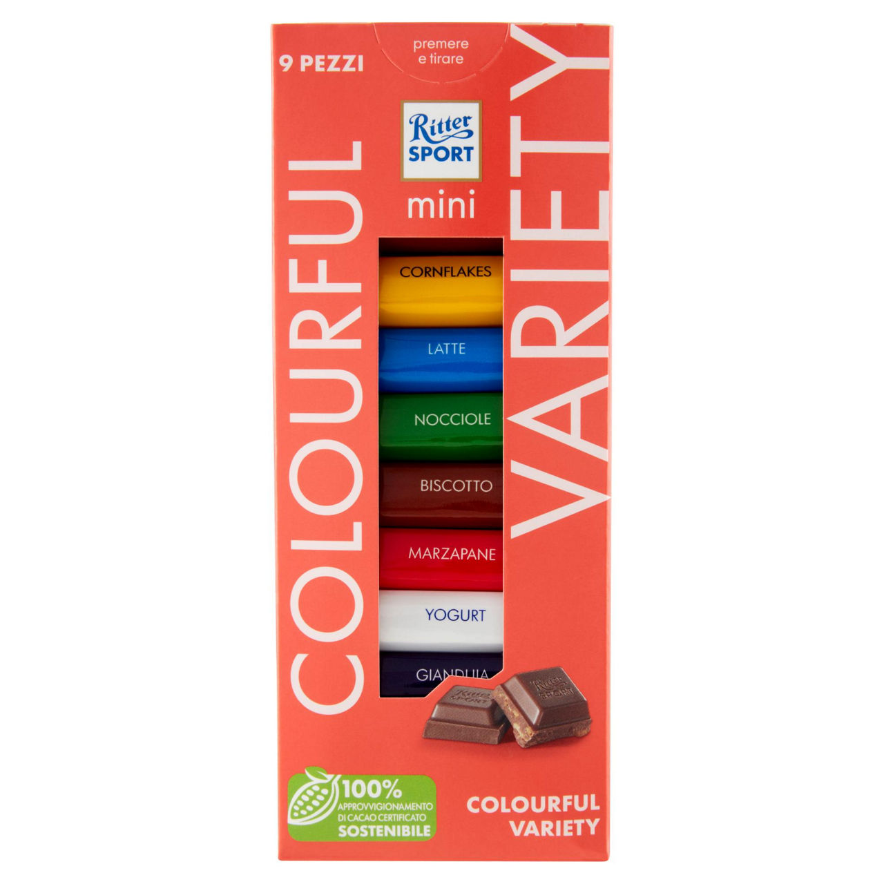 Mini tavolette di cioccolata assortiti colourful variety 9 pz - Immagine 01