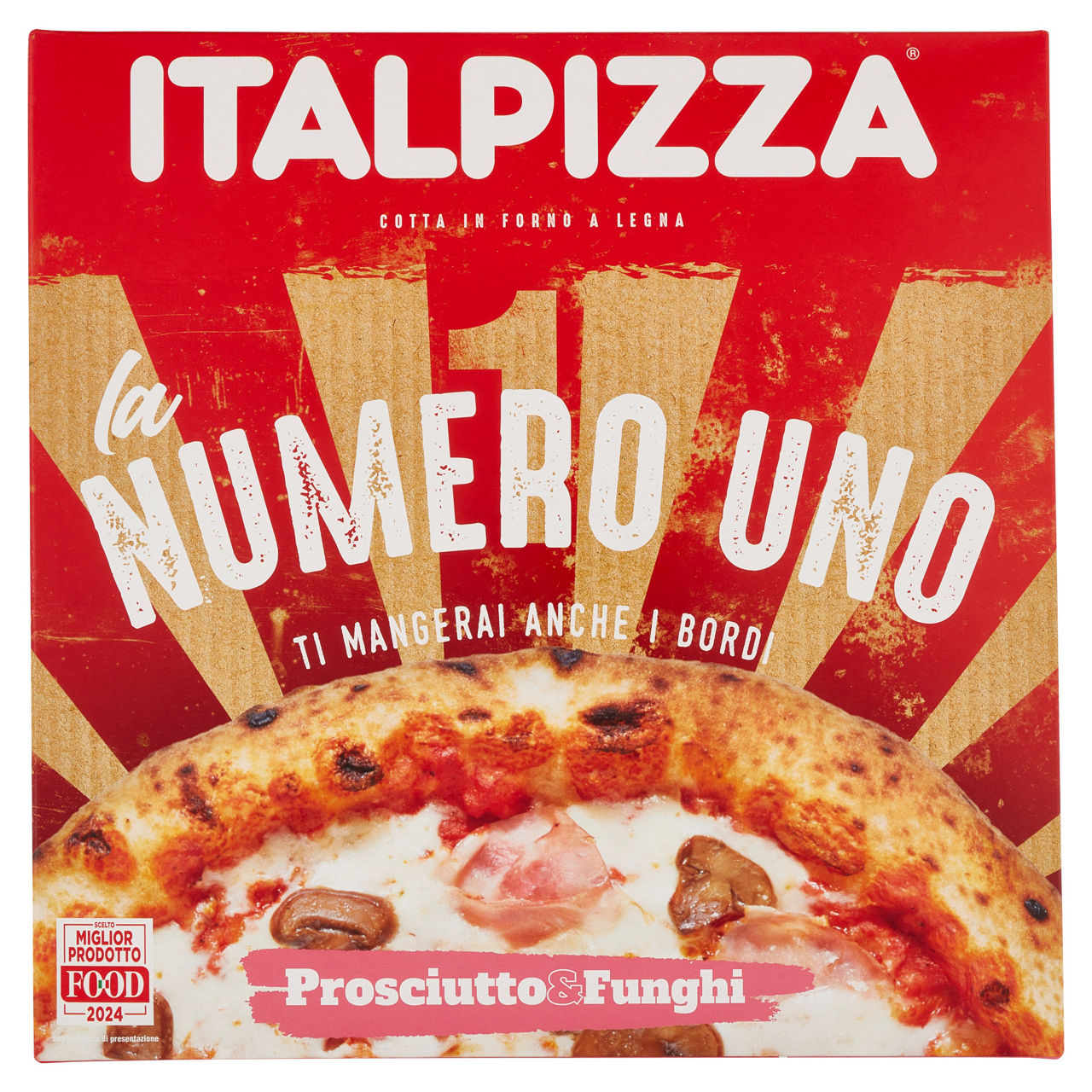 Pizza con prosciutto e funghi 440 gr