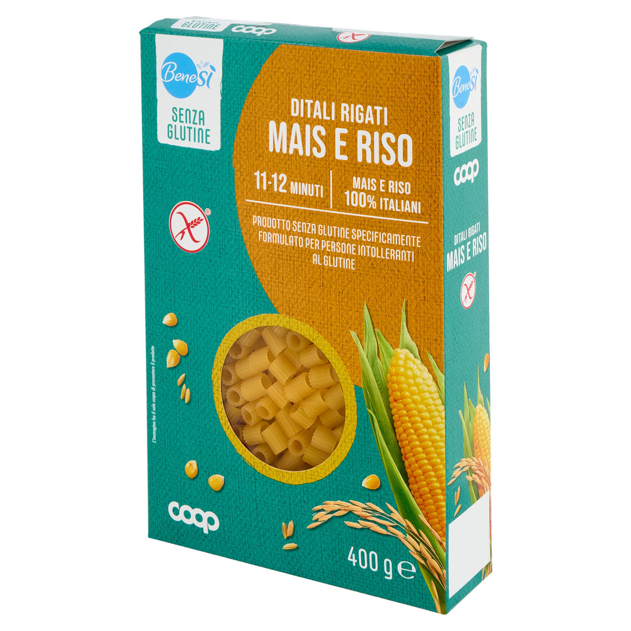 Pasta di mais e riso ditali rigati senza glutine benesi coop g400 - Immagine 101