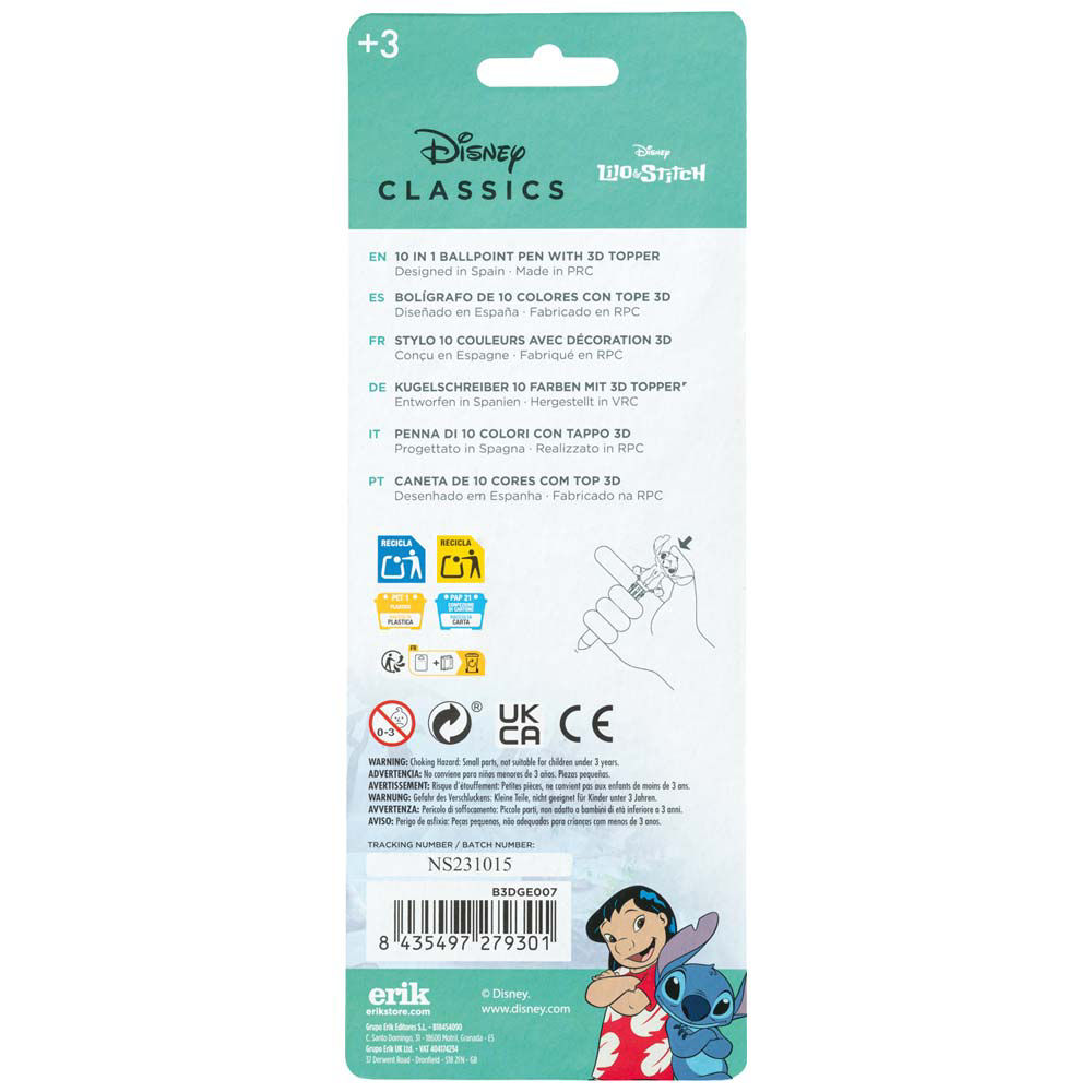 Penna sfera 3D 10 colori Disney Stitch - Immagine 11