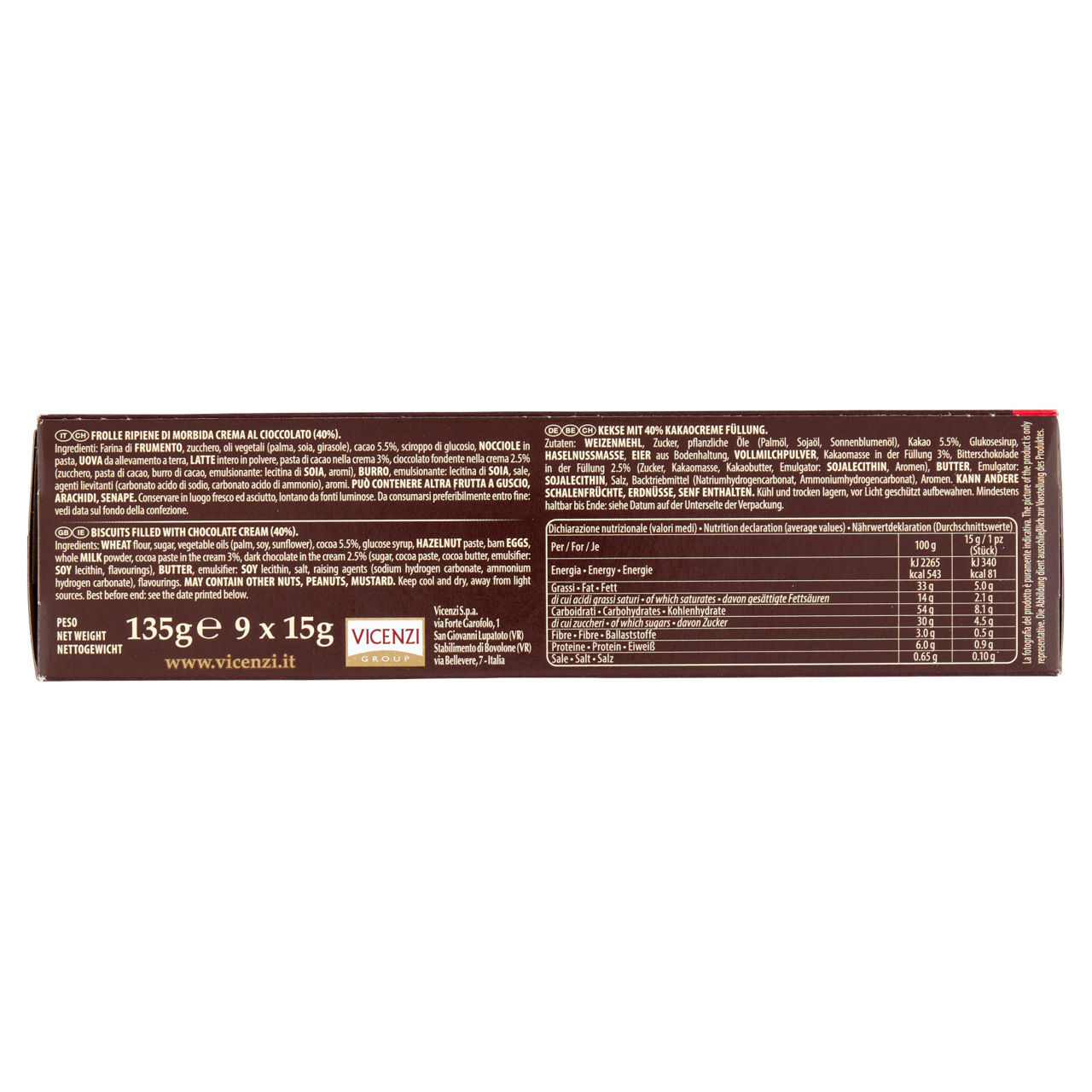 Biscotti Grisbì ripieni di crema al cioccolato 135 gr - Immagine 111
