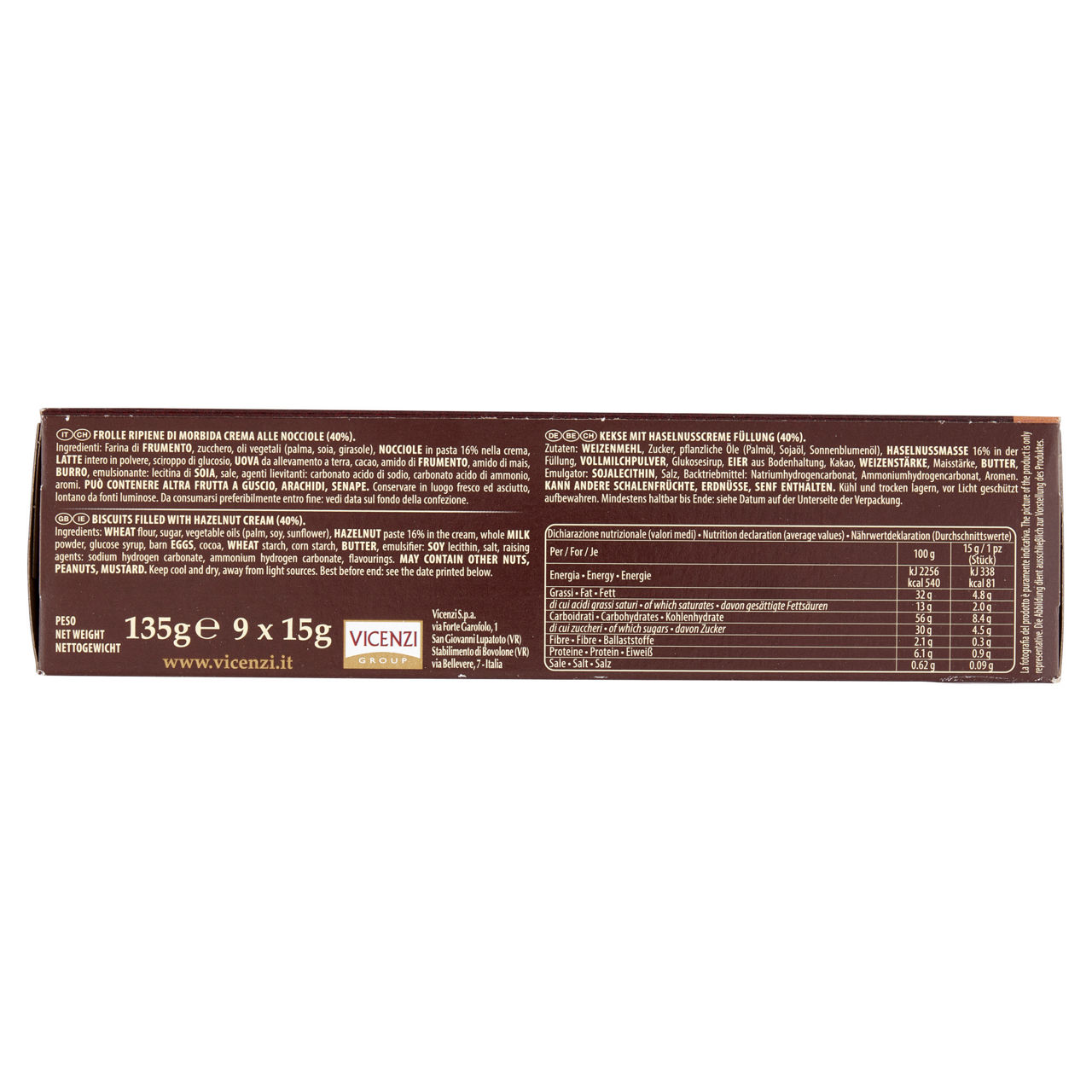 Biscotti Grisbì ripieni di crema alla nocciola 135 gr - Immagine 111