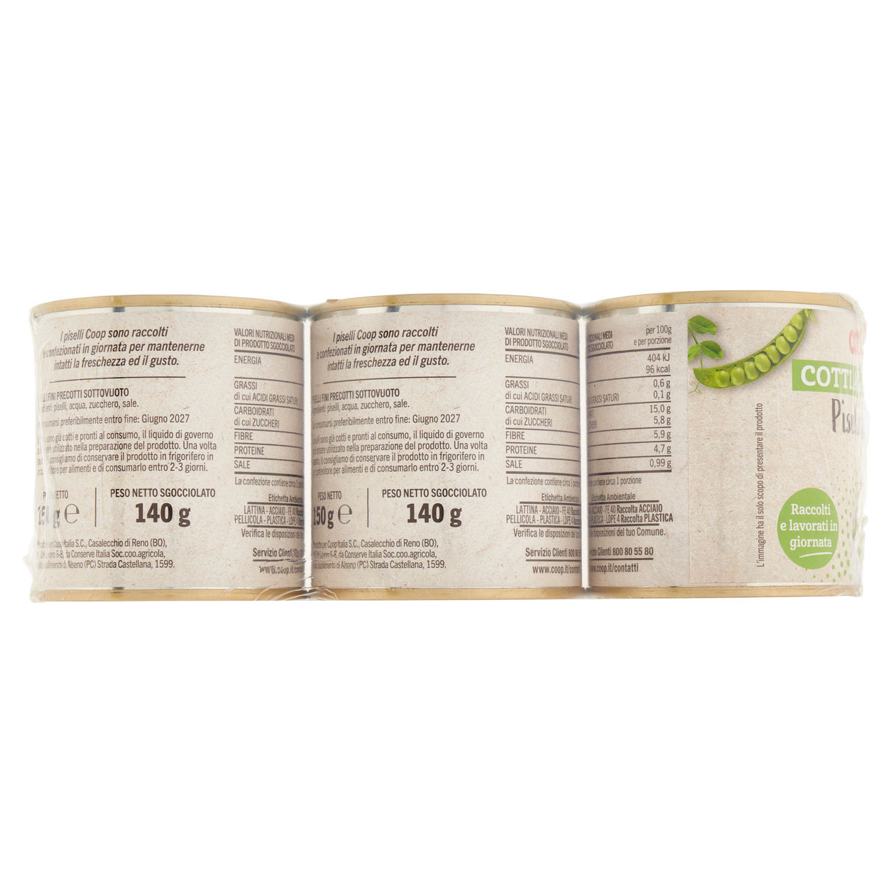 Piselli fini cotti al vapore coop cluster g150x3 sgocc.g140x3 - Immagine 71
