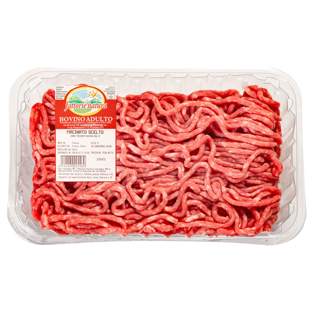 Macinato scelto di bovino adulto