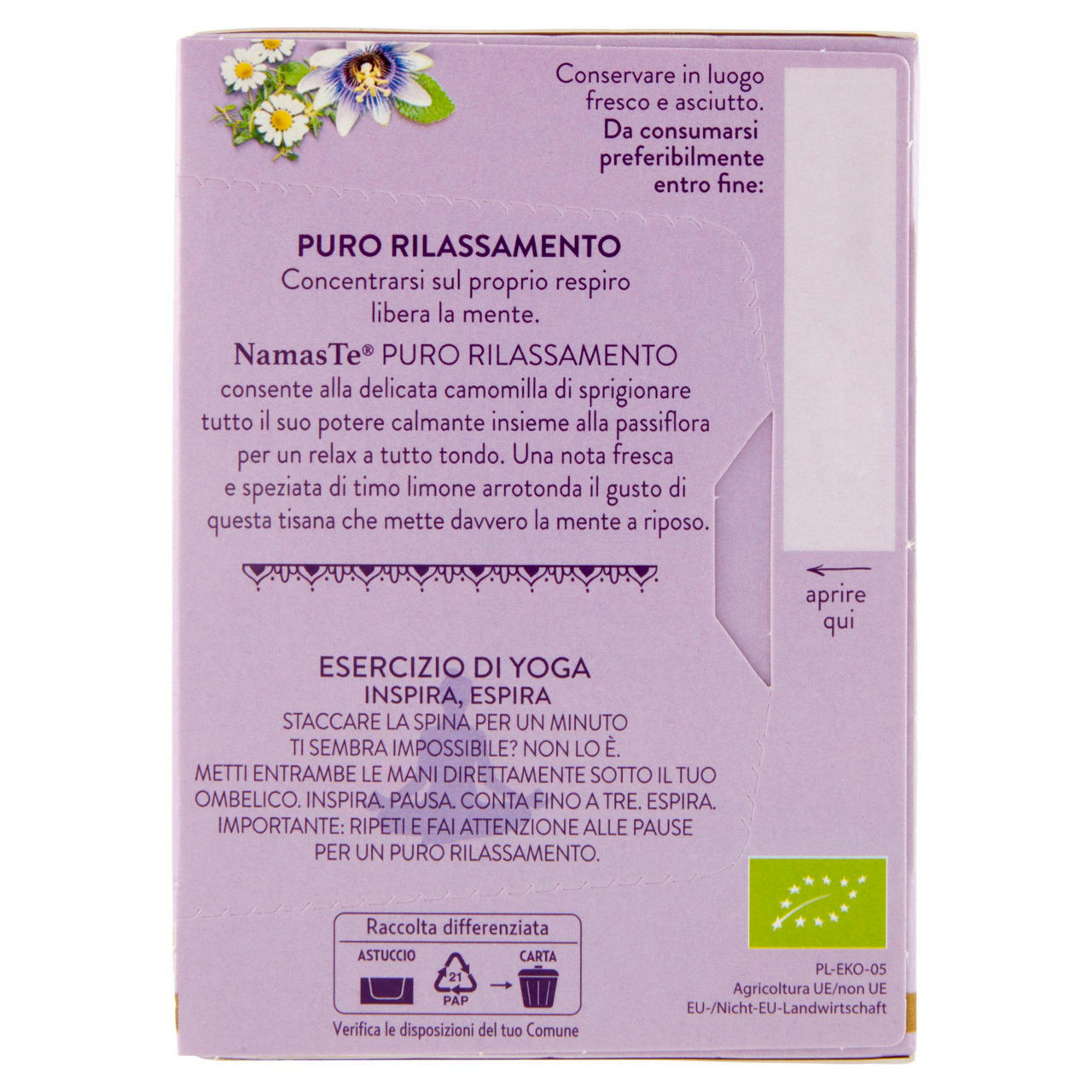 Tisana puro rilassamento con camomilla timo limone e passiflora bio 15 filtri - Immagine 21