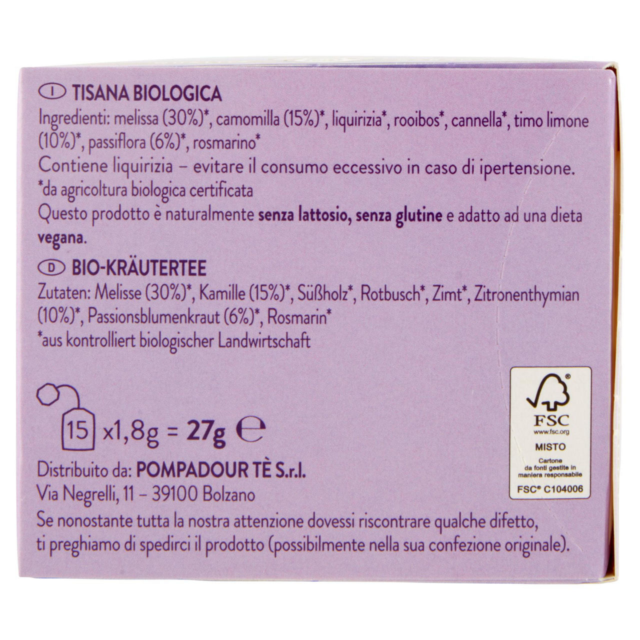 Tisana puro rilassamento con camomilla timo limone e passiflora bio 15 filtri - Immagine 51