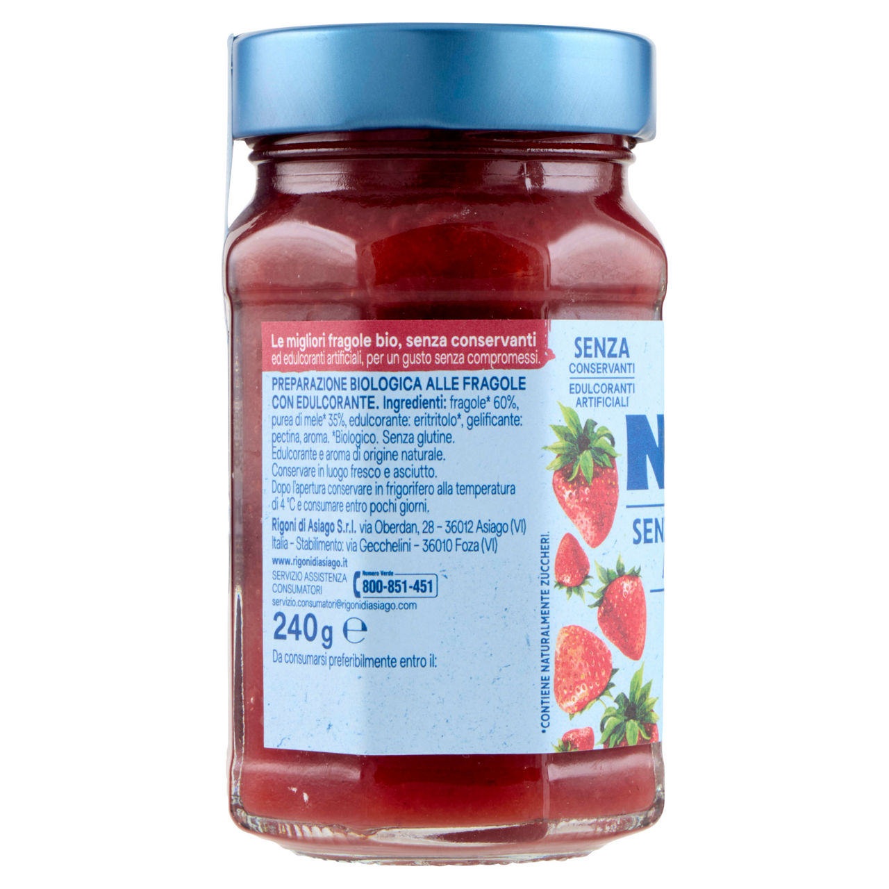 Preparazione senza zuccheri aggiunti di fragole bio 240 gr - Immagine 11