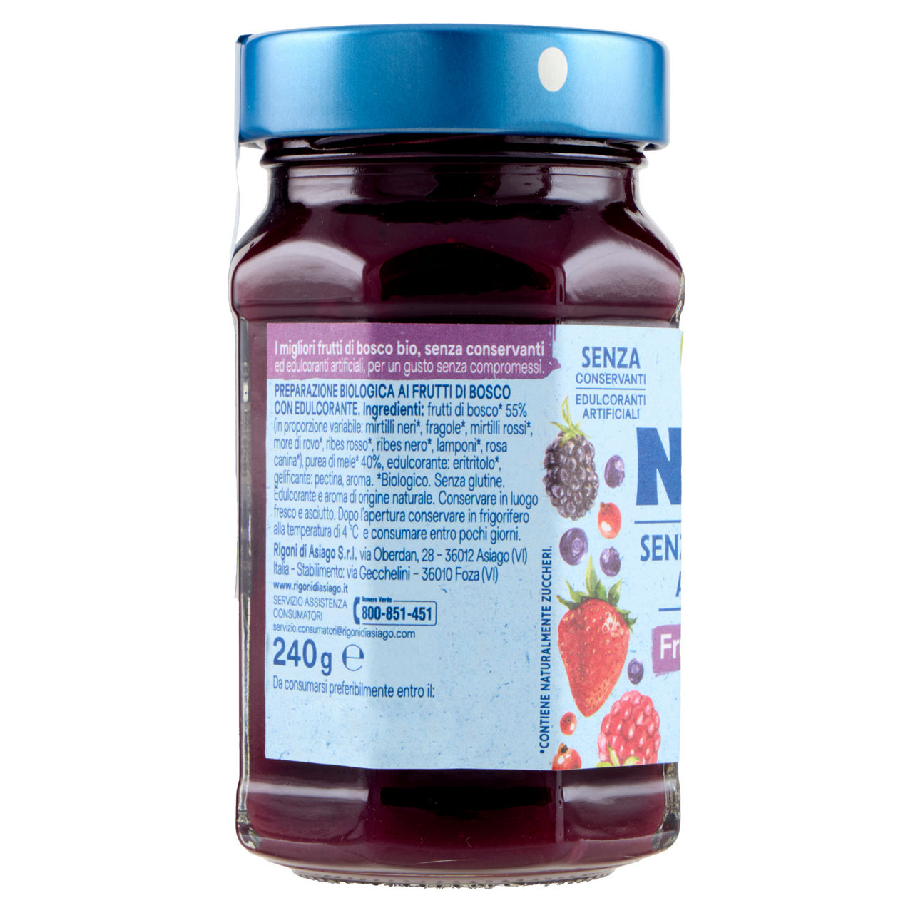 Preparazione ai frutti di bosco bio senza zuccheri aggiunti 240 gr - Immagine 11