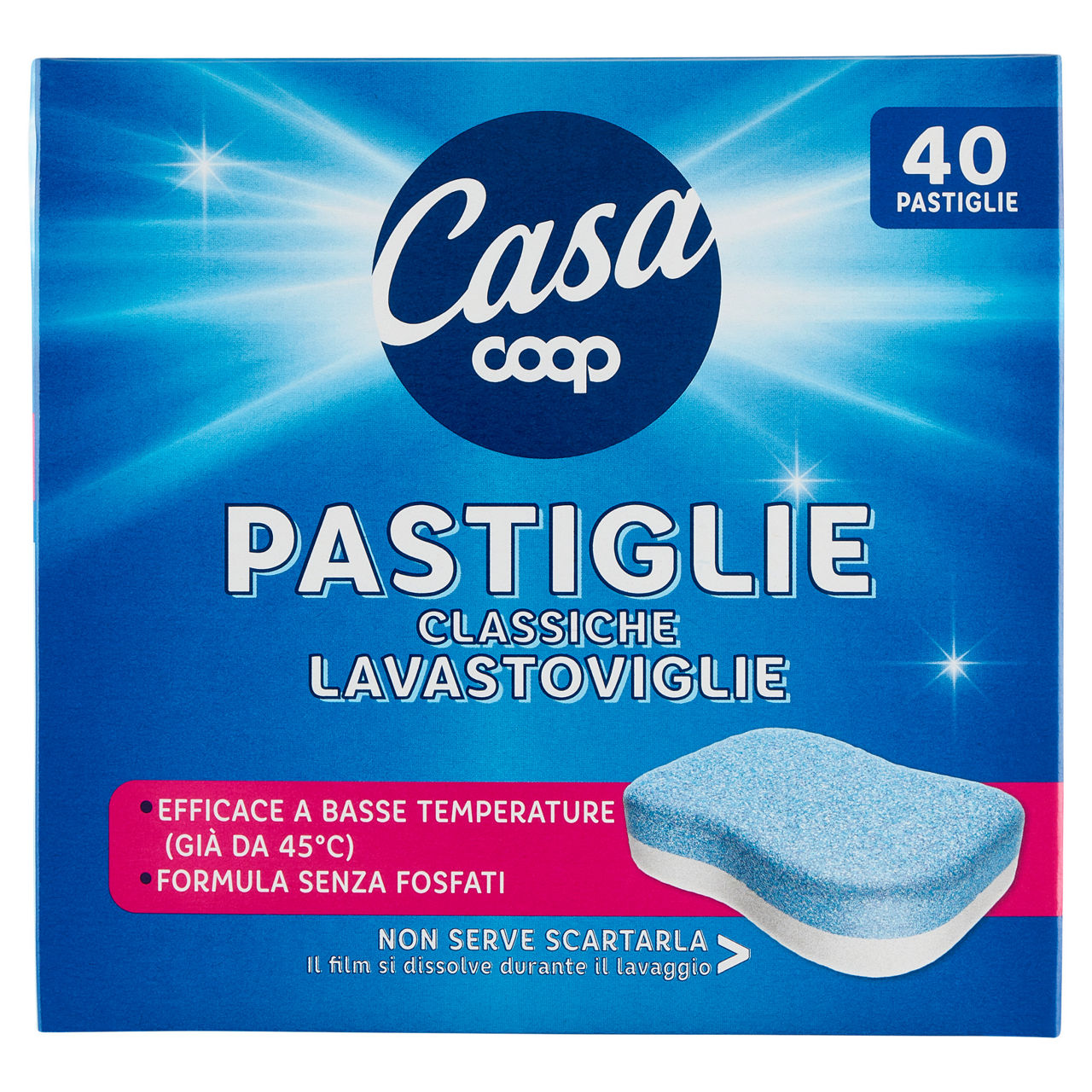 Detersivo lavastoviglie tabs classiche coop casa pz 40