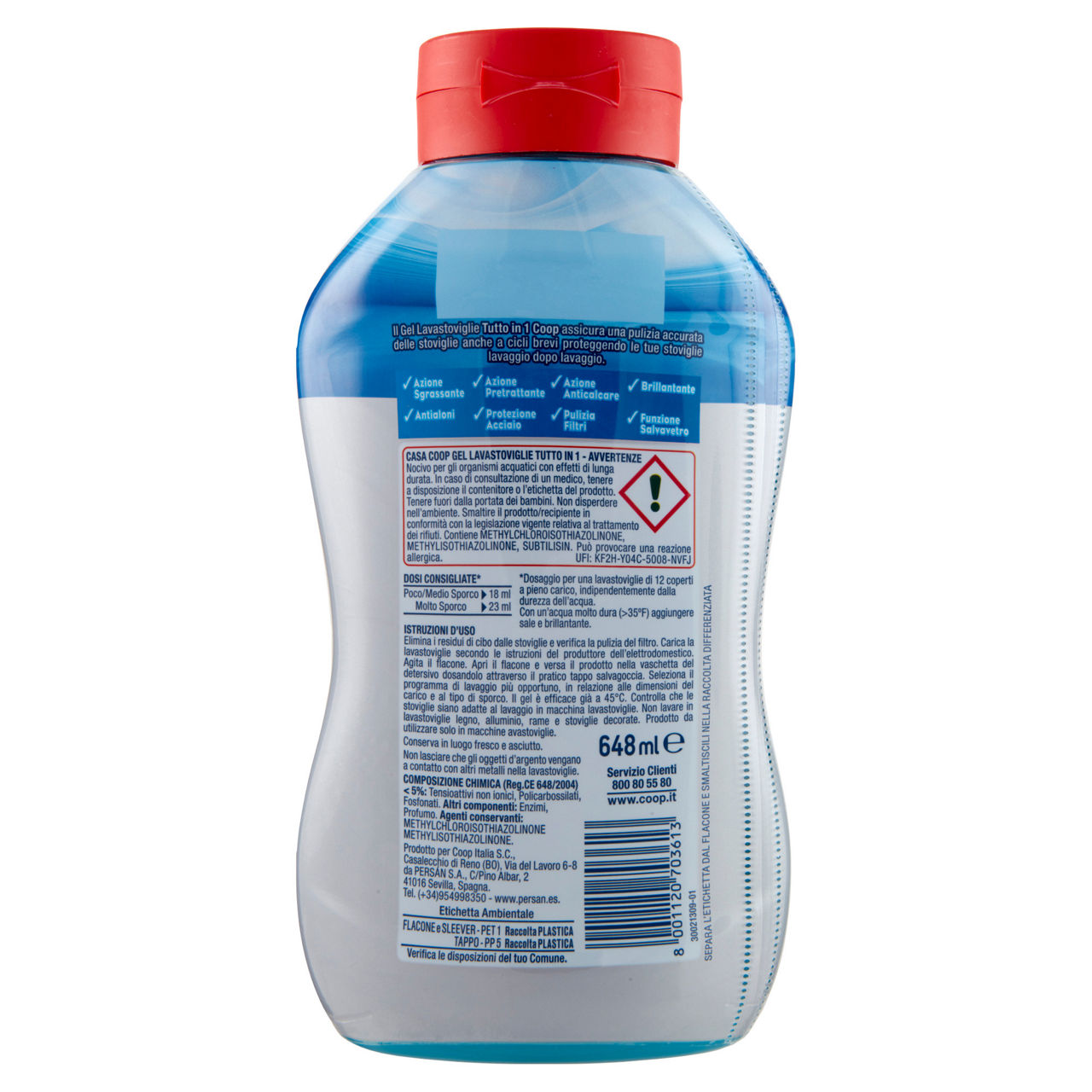Detersivo lavastoviglie gel multifunzione coop casa 36lavaggi l 0,648 - Immagine 31
