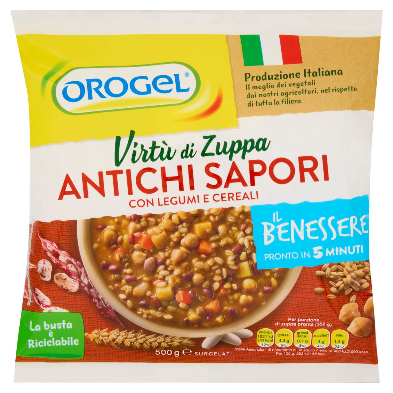Zuppa antichi sapori con legumi e cereali surgelati 500 gr - Immagine 01