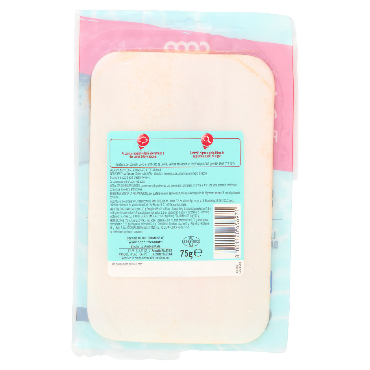 Salmone Norvegese affumicato a fette lunghe 75 gr - Immagine 21