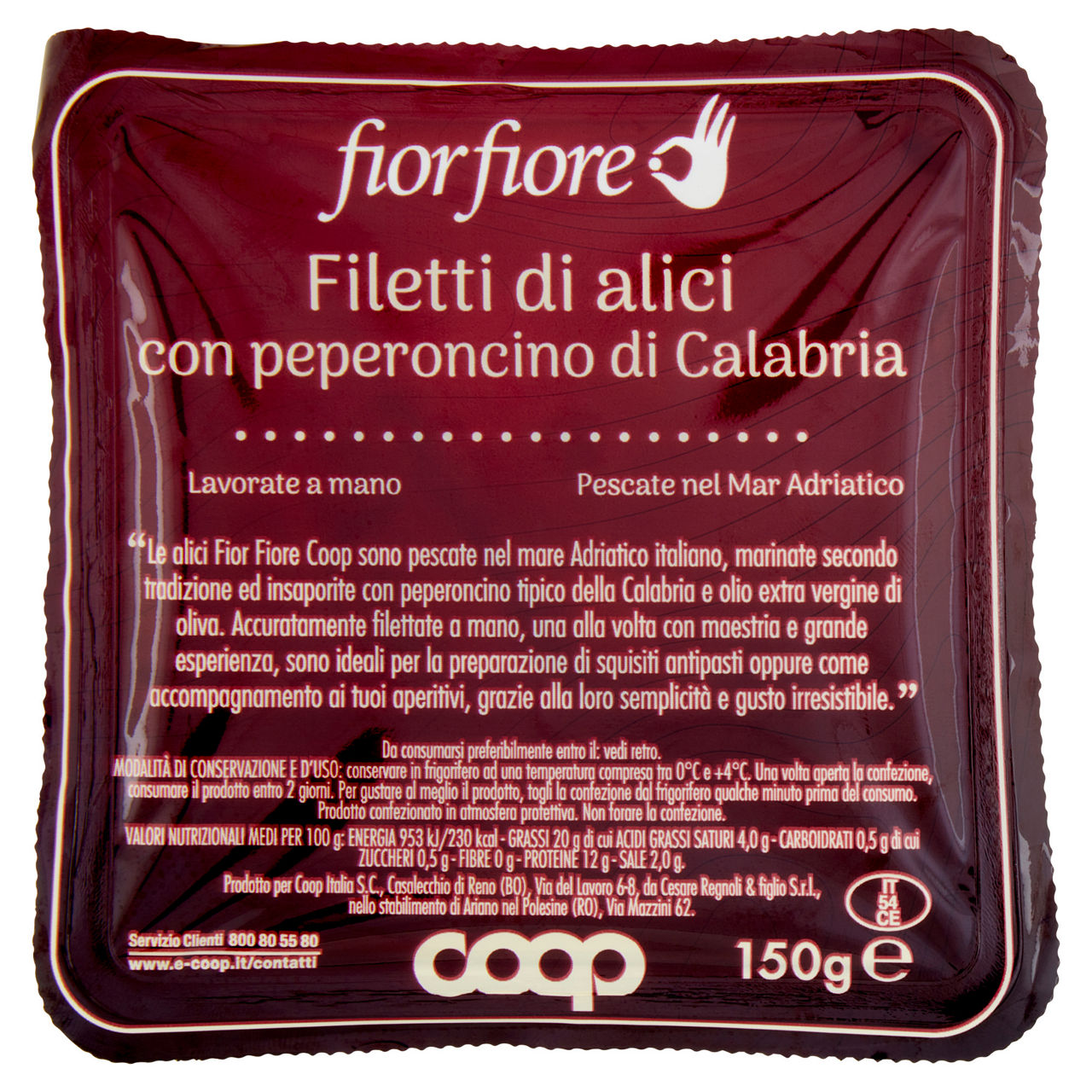 Filetti di alici con peperoncino di calabria 150 gr - Immagine 01
