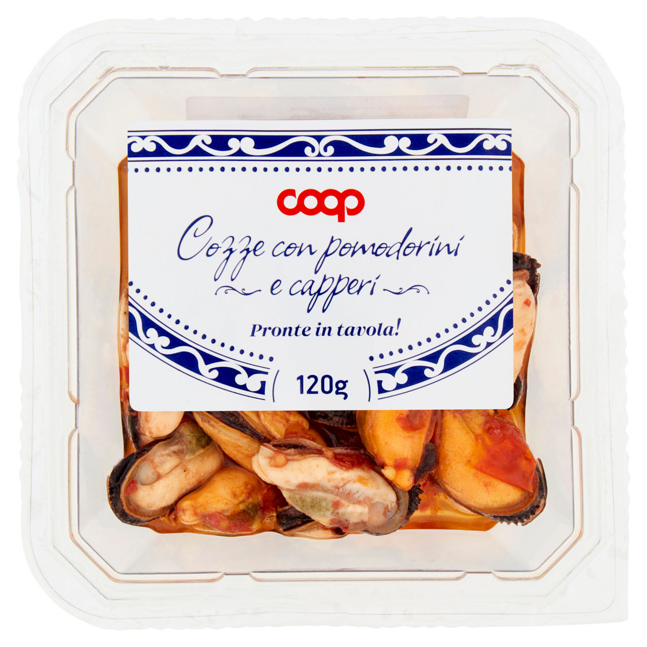 Cozze con pomodorini e capperi 120 gr