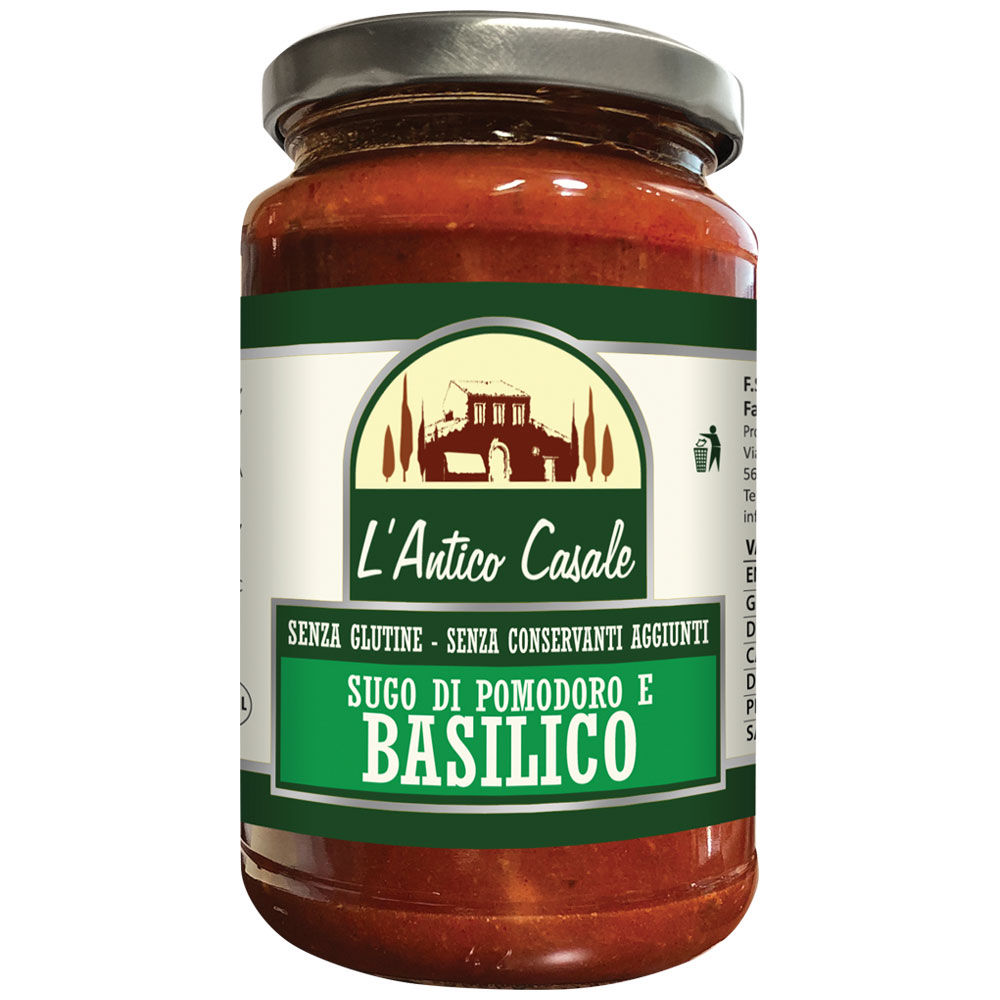 Sugo pomodoro e basilico 350gr antico casale
