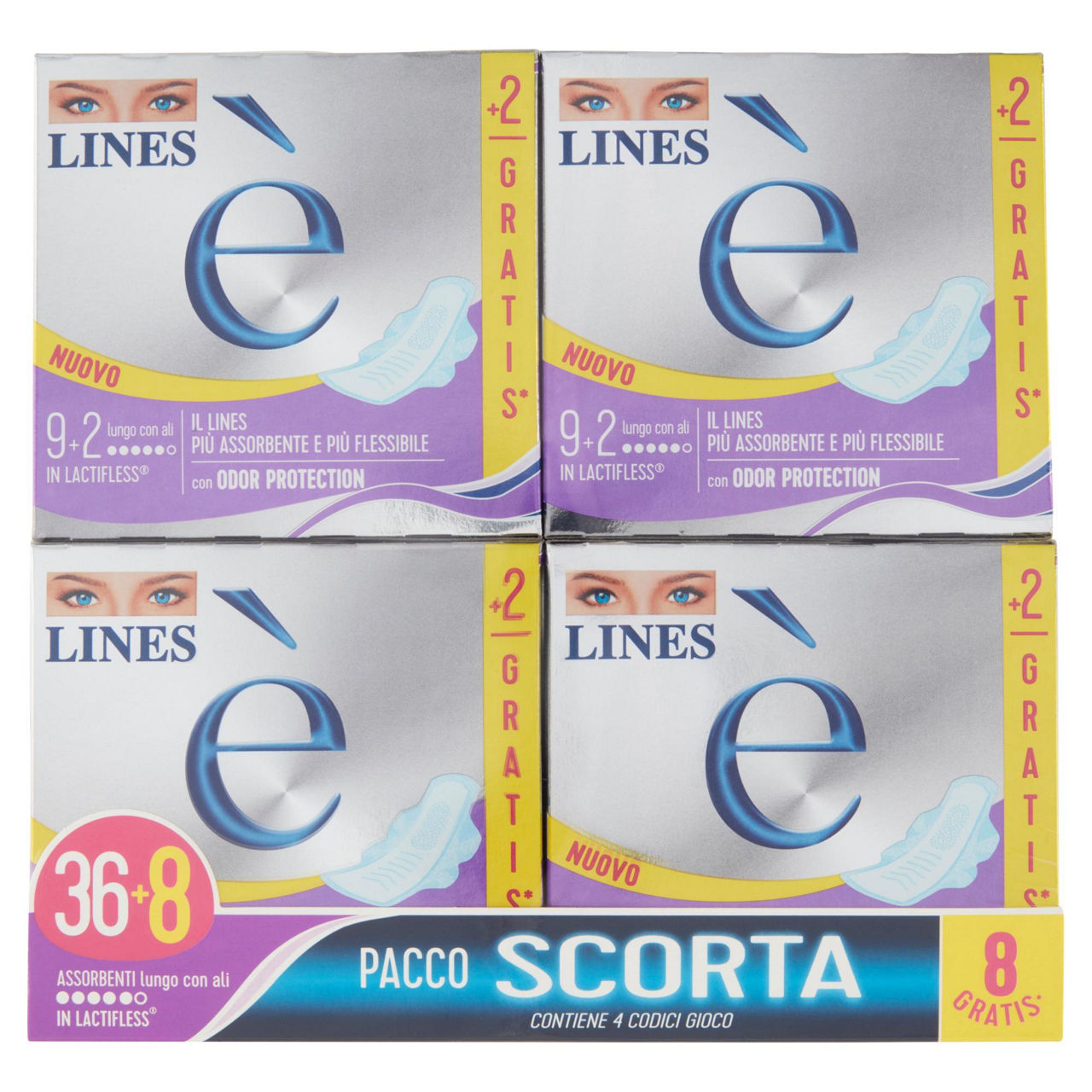 Assorbenti lungo con ali pacco scorta 36 pz + 8 gratis - Immagine 01