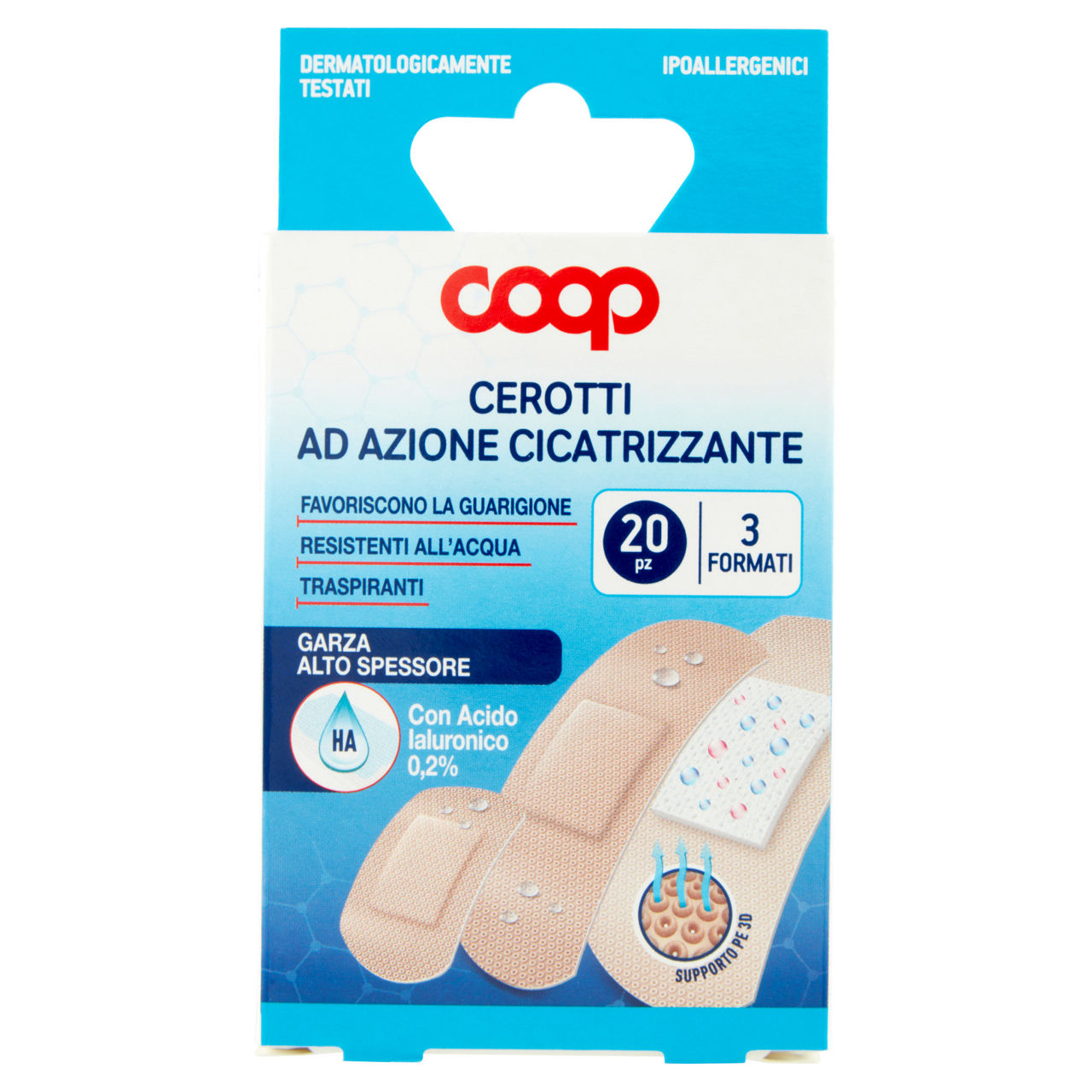 Cerotti cicatrizzanti con acido ialuronico coop formati assortiti pz 20 - Immagine 01