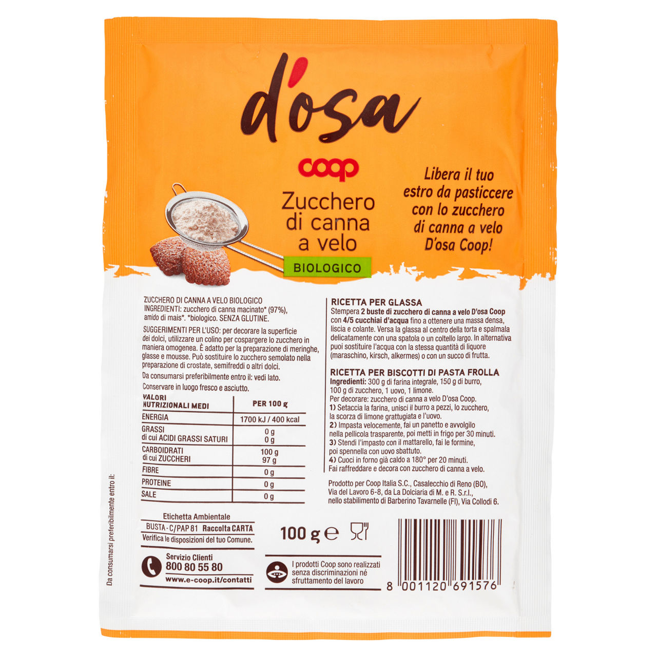 Zucchero di canna a velo bio 100 gr - Immagine 21
