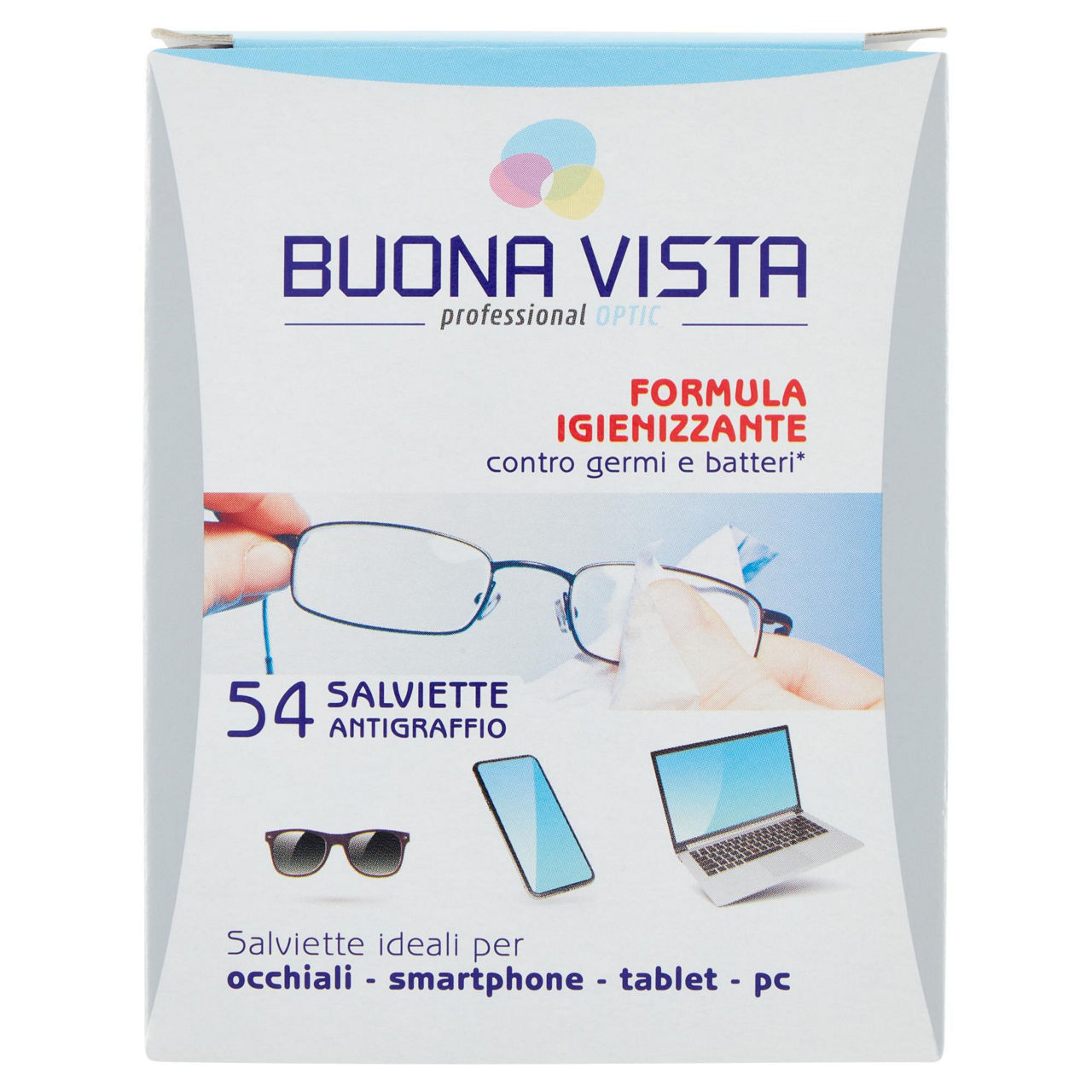 Salviette igienizzanti per occhiali buonavista antigraffio pz.54 - Immagine 01