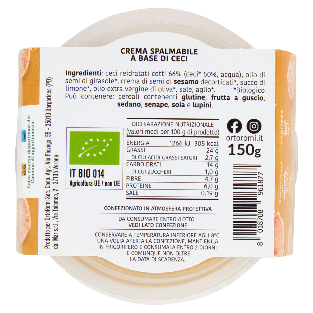 Hummus classico bio 150 gr - Immagine 21