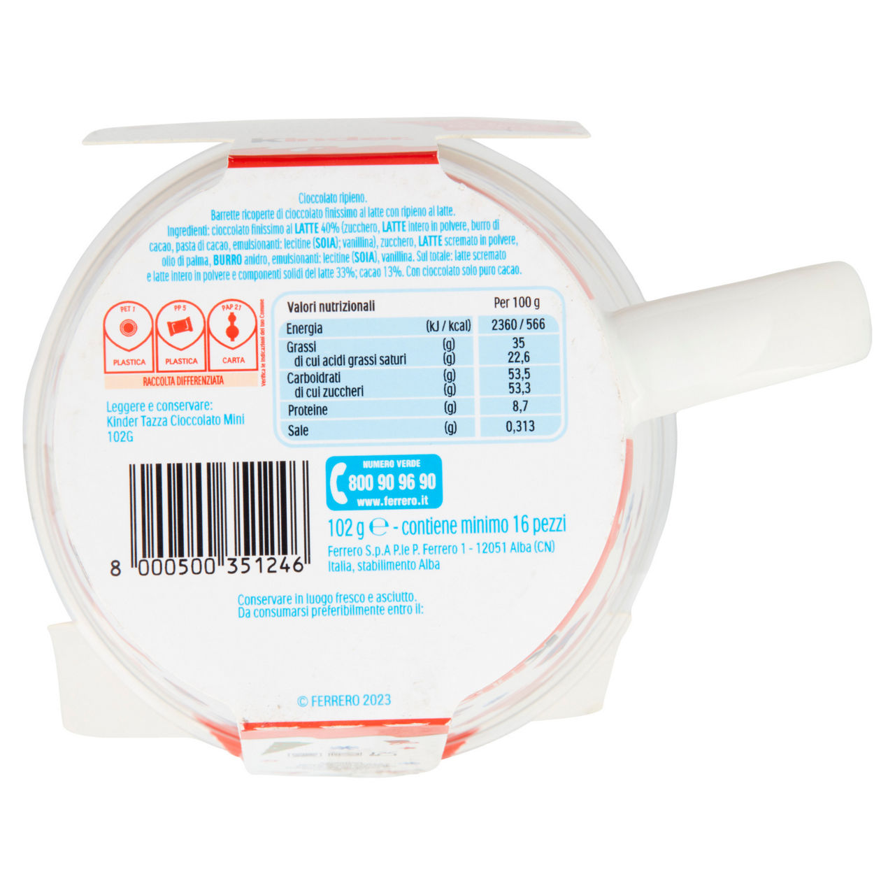 KINDER CIOCCOLATO MINI TAZZA G 102 - Immagine 111