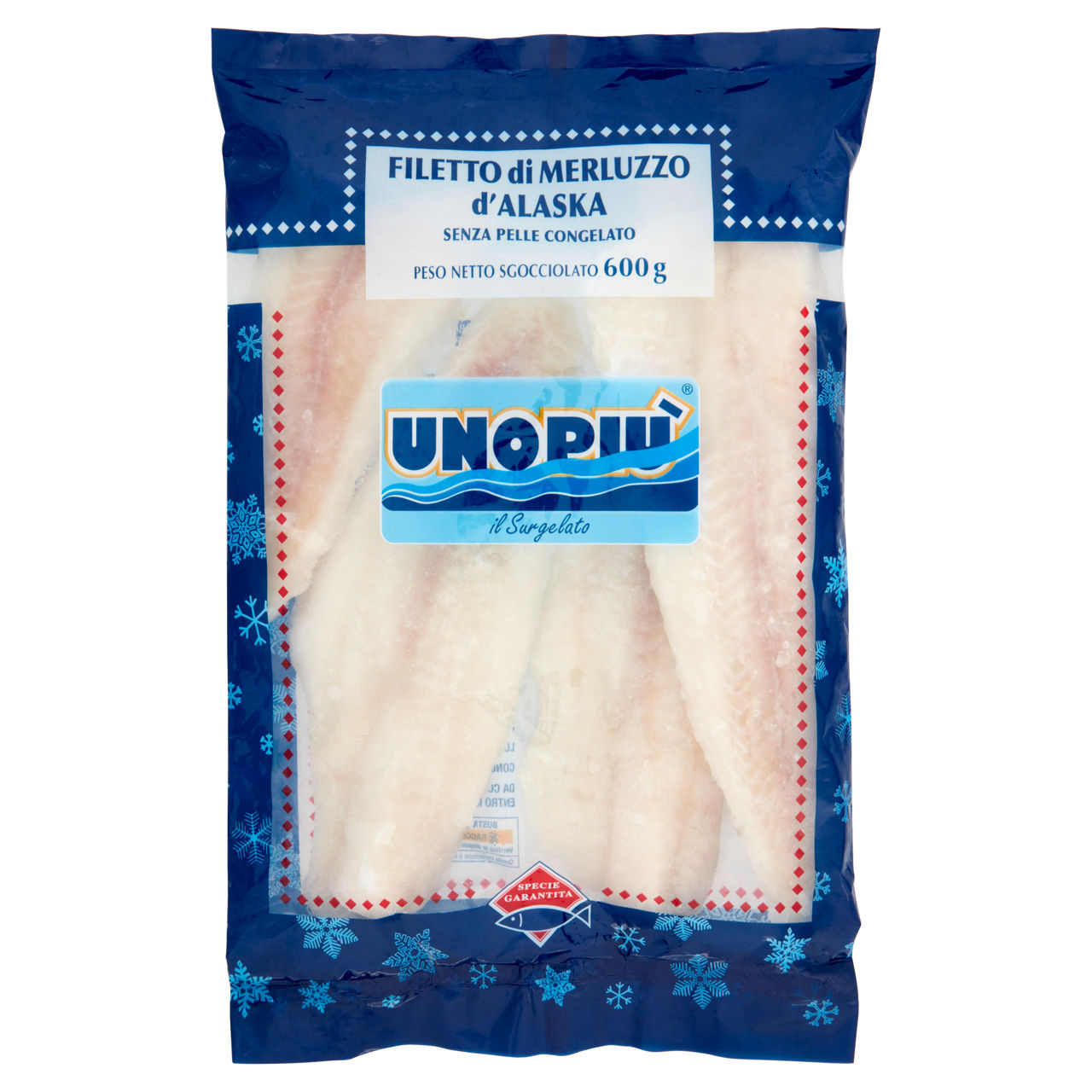 Filetti di merluzzo d'Alaska surgelati 600 gr