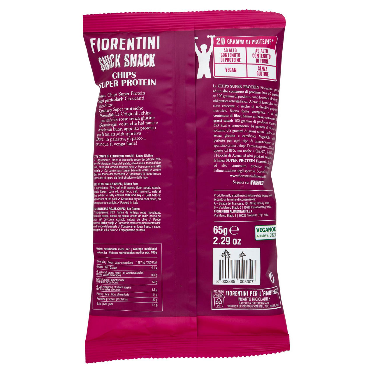 Chips di lenticchie rosse super protein 65 gr - Immagine 11