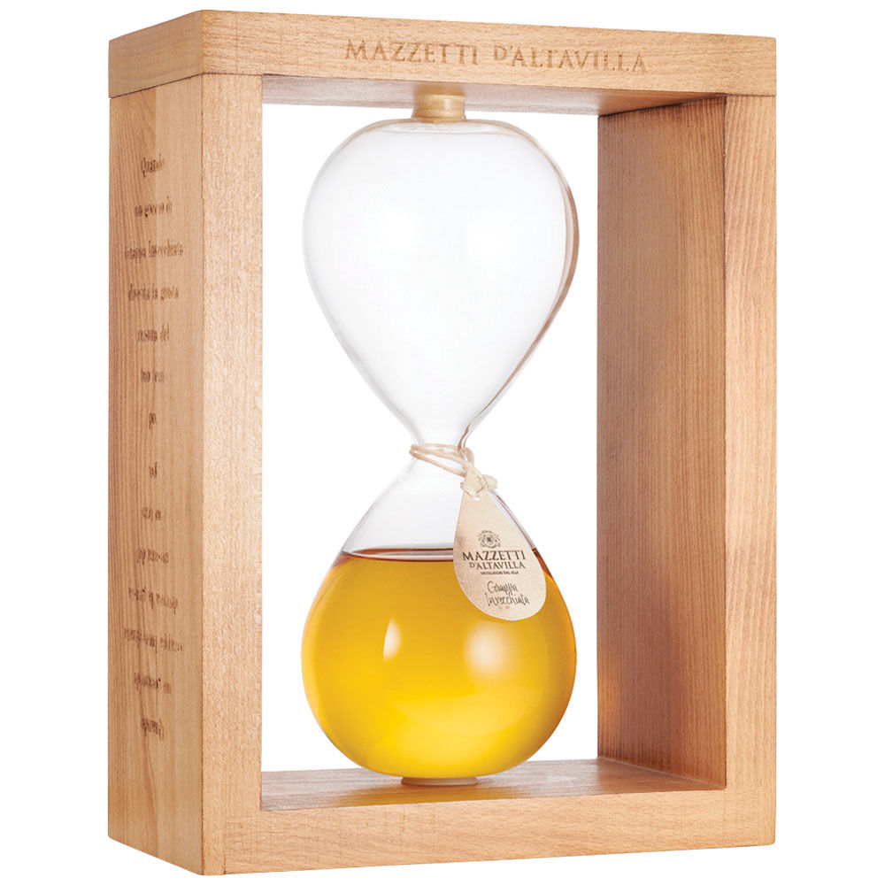 Grappa invecchiata clessidra in cornice legno confezione regalo 350 ml - Immagine 11