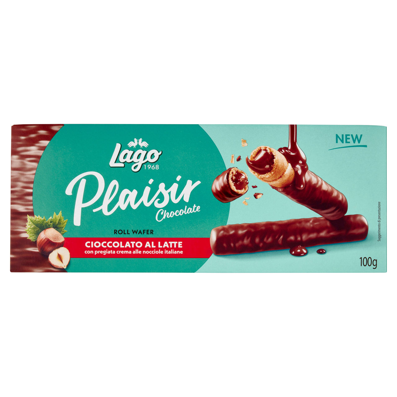 Roll nocciola ricoperti con cioccolato al latte 100 gr - Immagine 01
