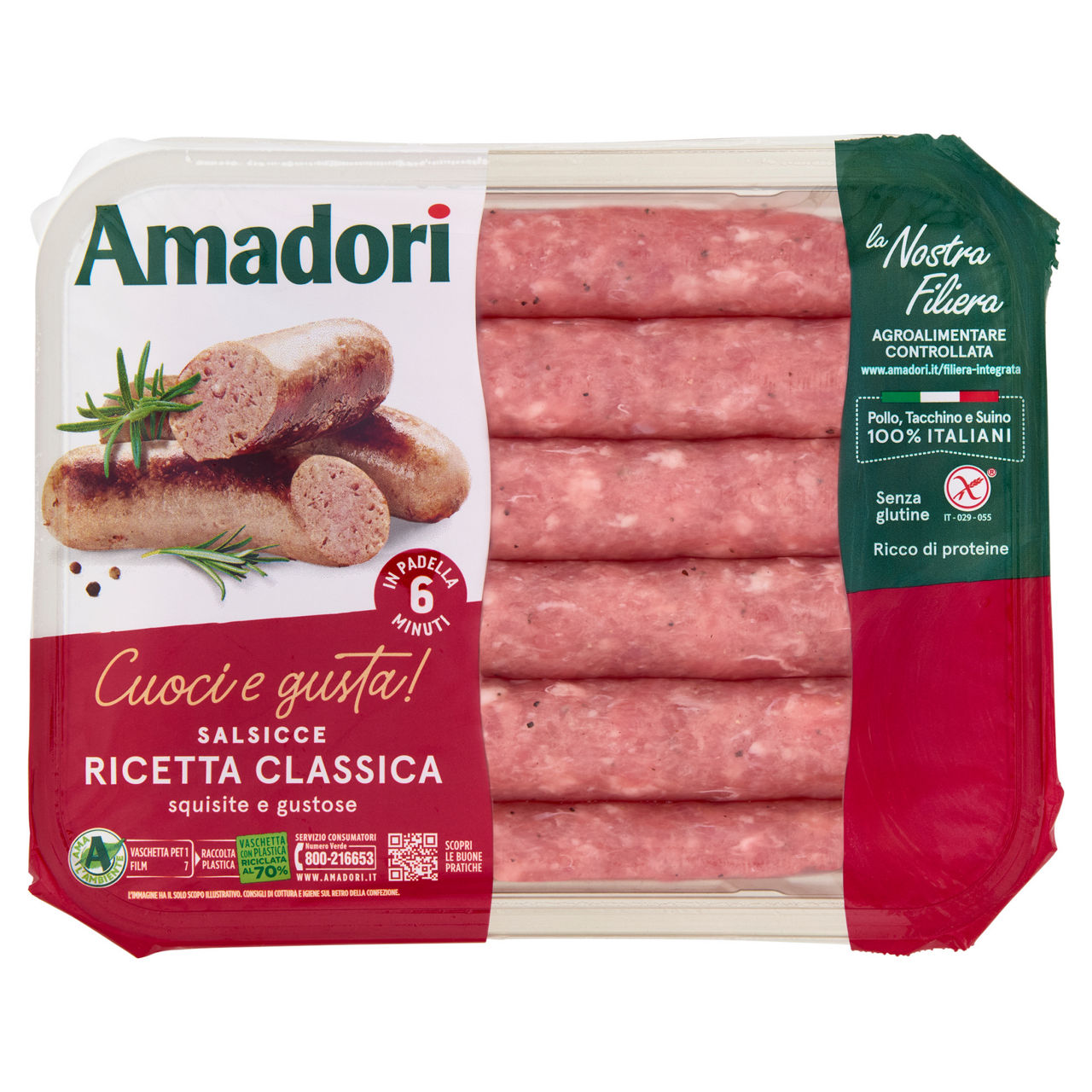Salsicce di pollo tacchino e suino 400 gr - Immagine 01